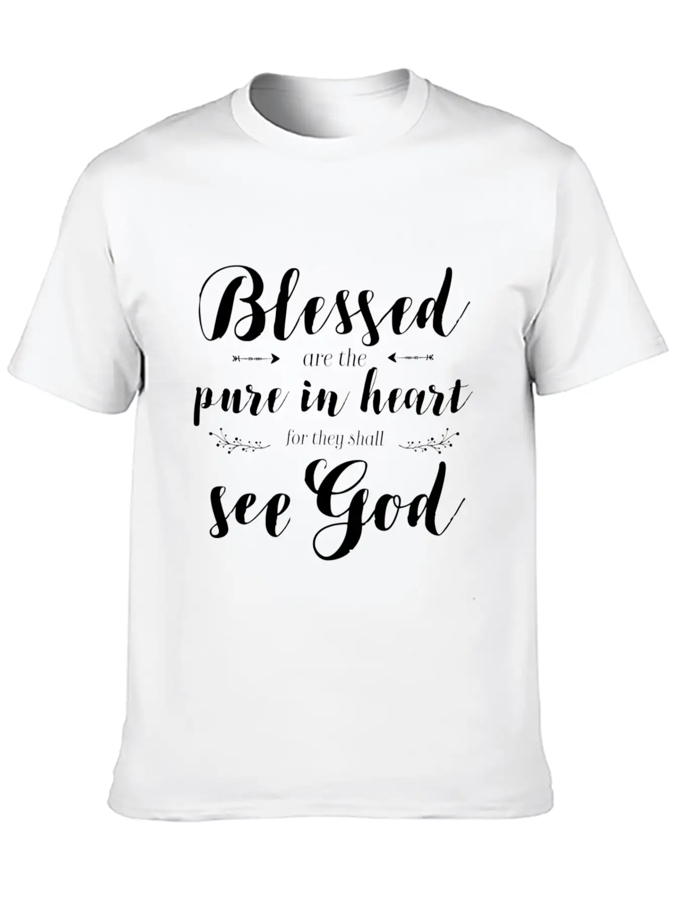 Blessed Pure In He Jesus Beatitudes Bible Verse Qu Essential Unisex Summer Tee – Soft Cotton Casual Fit