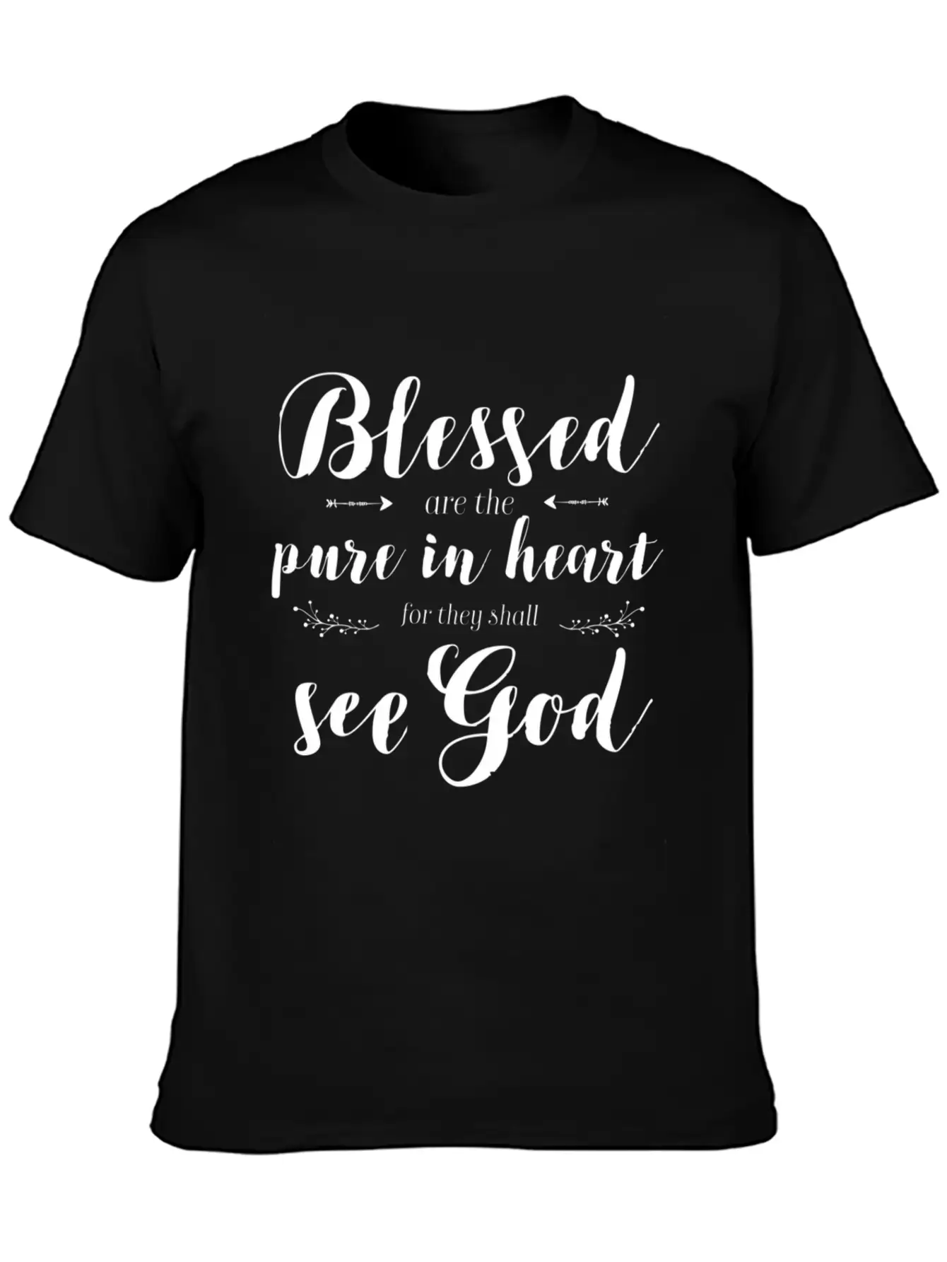 Blessed Pure In He Jesus Beatitudes Bible Verse Qu Essential Unisex Summer Tee – Soft Cotton Casual Fit