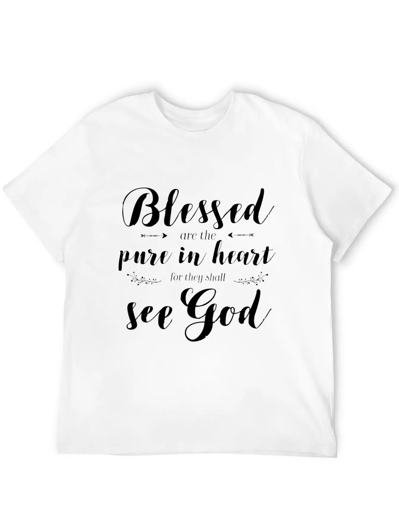 Blessed Pure In He Jesus Beatitudes Bible Verse Qu Essential Unisex Summer Tee – Soft Cotton Casual Fit