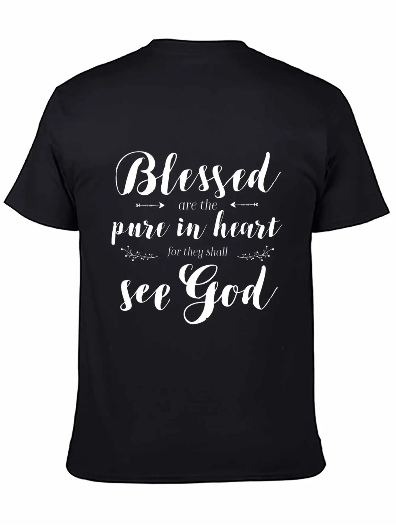 Blessed Pure In He Jesus Beatitudes Bible Verse Qu Essential Unisex Summer Tee – Soft Cotton Casual Fit