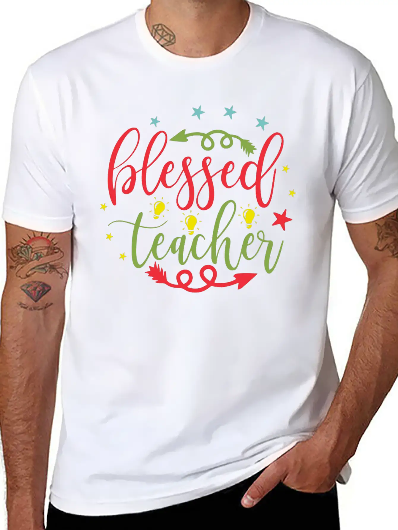 Blessed Teacher Comfortable Minimalist Graphic Tee – Summer Style Essential
