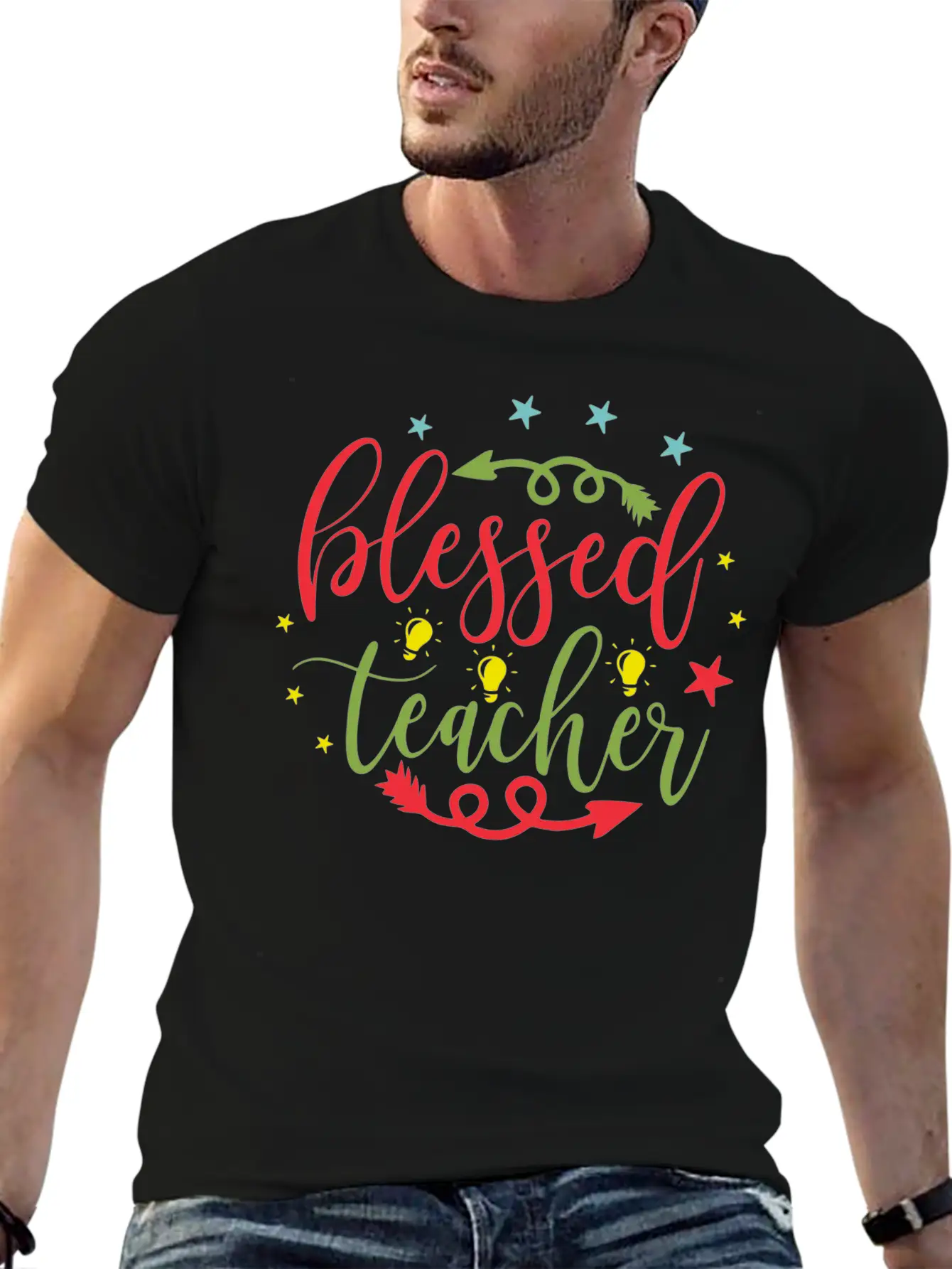 Blessed Teacher Comfortable Minimalist Graphic Tee – Summer Style Essential