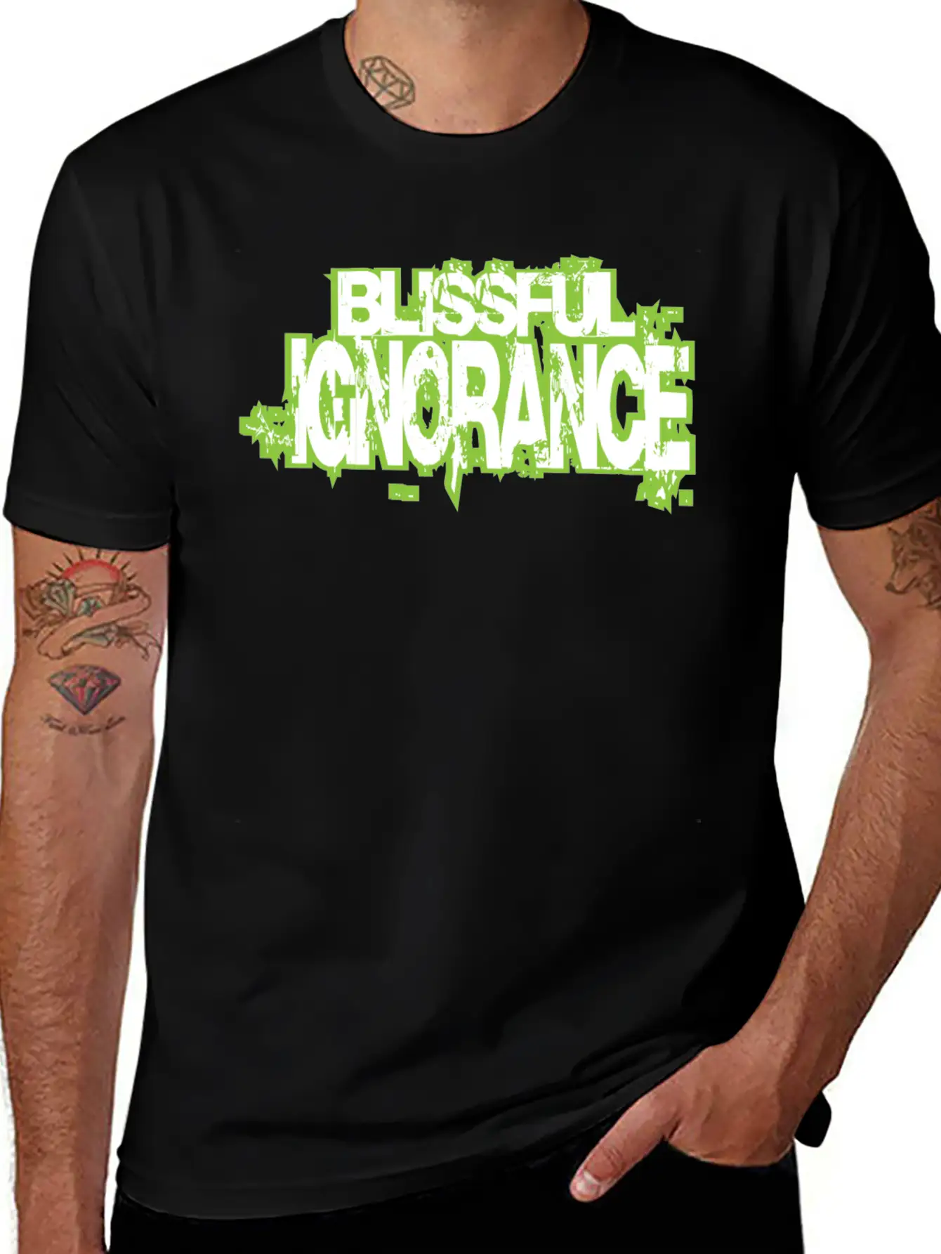 BLISSFUL IGNORANCE Unisex Short Sleeve Soft Cotton T-Shirt – Casual Everyday Wear