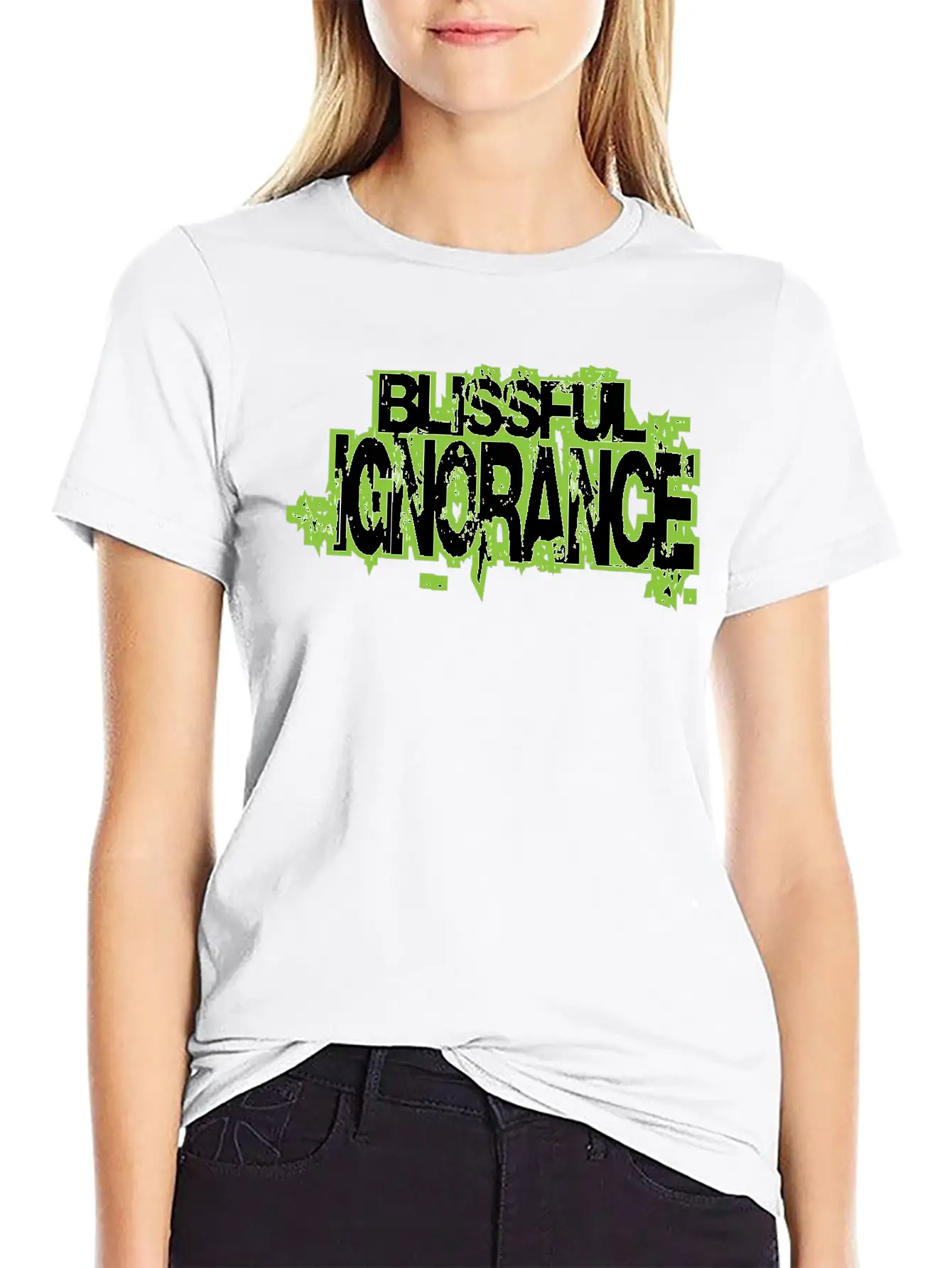 BLISSFUL IGNORANCE Unisex Short Sleeve Soft Cotton T-Shirt – Casual Everyday Wear