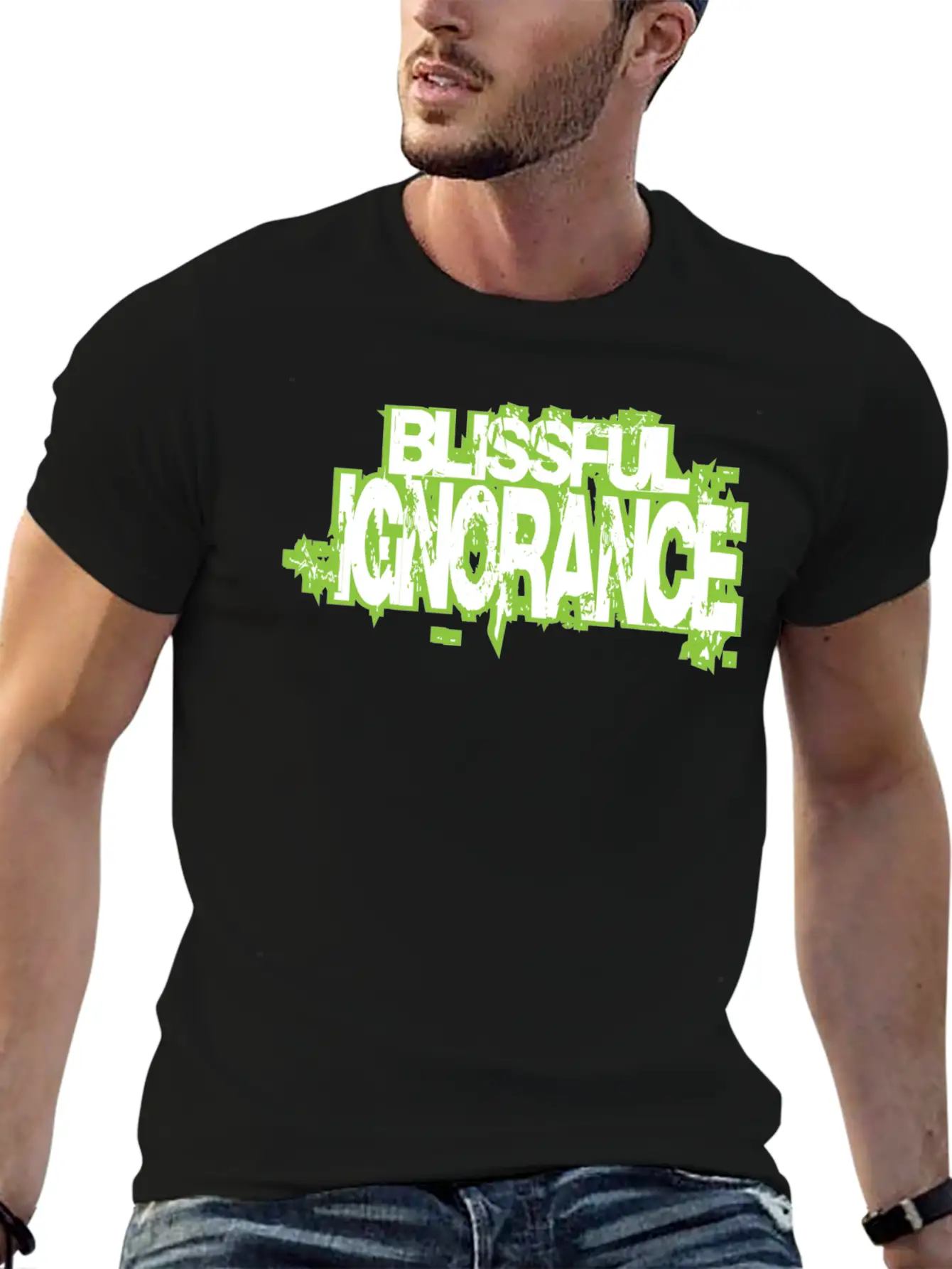 BLISSFUL IGNORANCE Unisex Short Sleeve Soft Cotton T-Shirt – Casual Everyday Wear