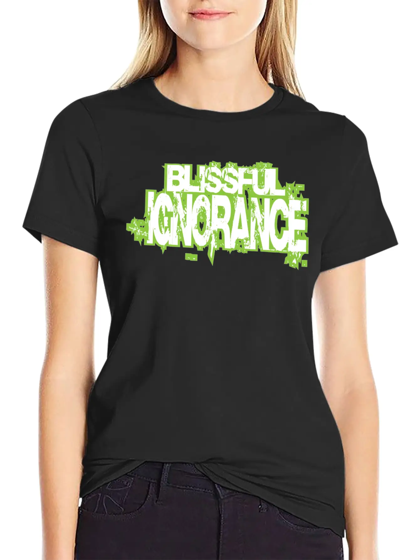 BLISSFUL IGNORANCE Unisex Short Sleeve Soft Cotton T-Shirt – Casual Everyday Wear