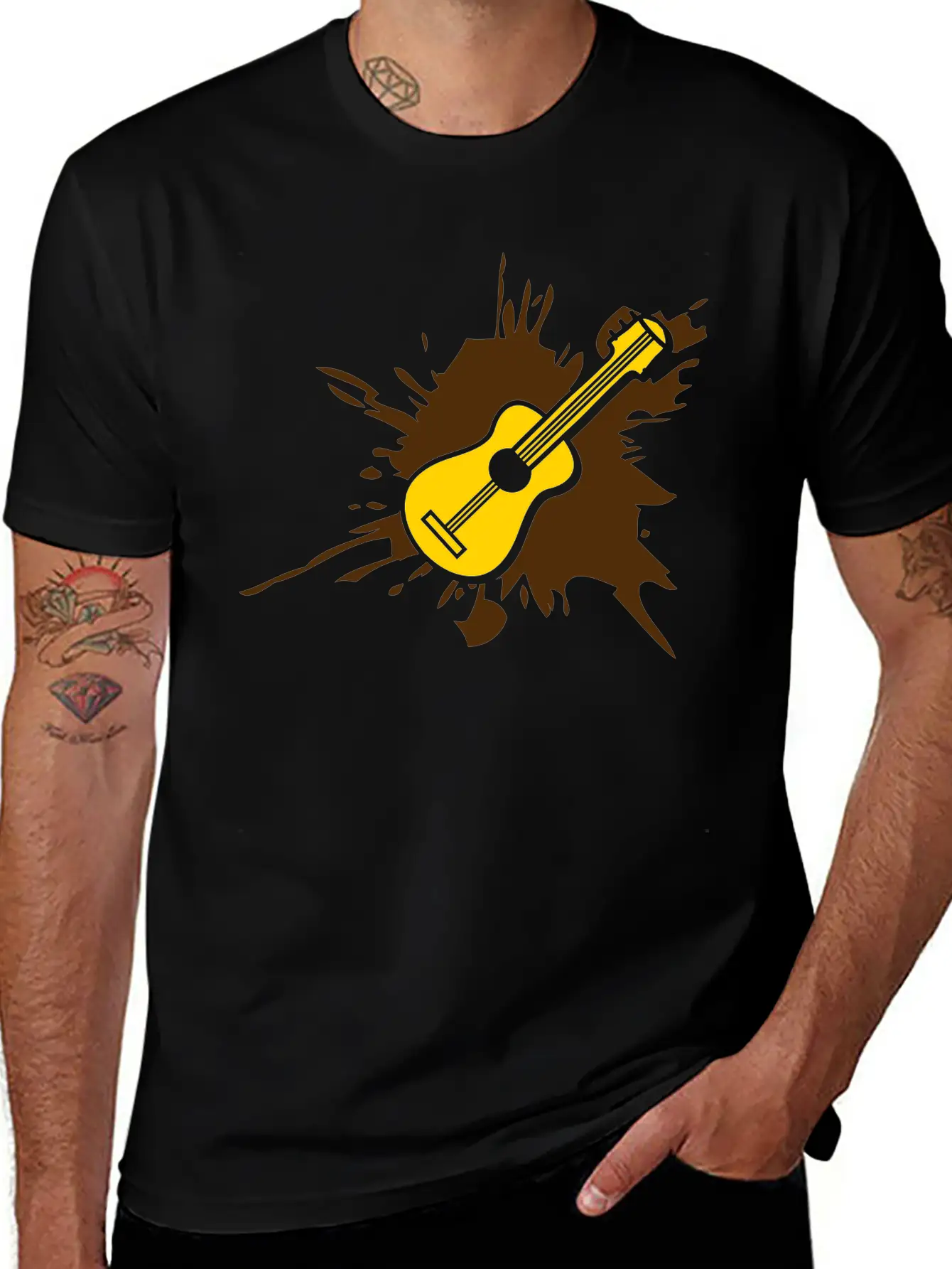 Blob Splatter Guitar Drop Graffiti Color Cool Lear Essential Unisex Summer Tee – Soft Cotton Casual Fit