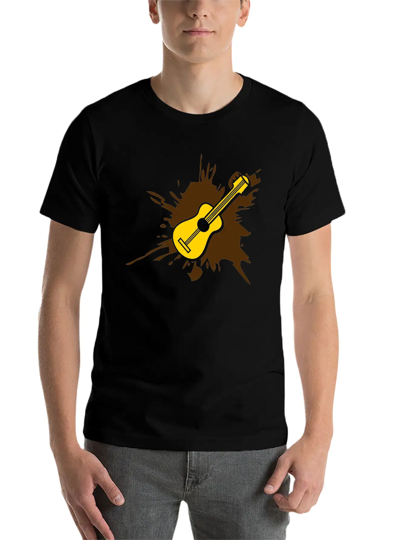 Blob Splatter Guitar Drop Graffiti Color Cool Lear Essential Unisex Summer Tee – Soft Cotton Casual Fit