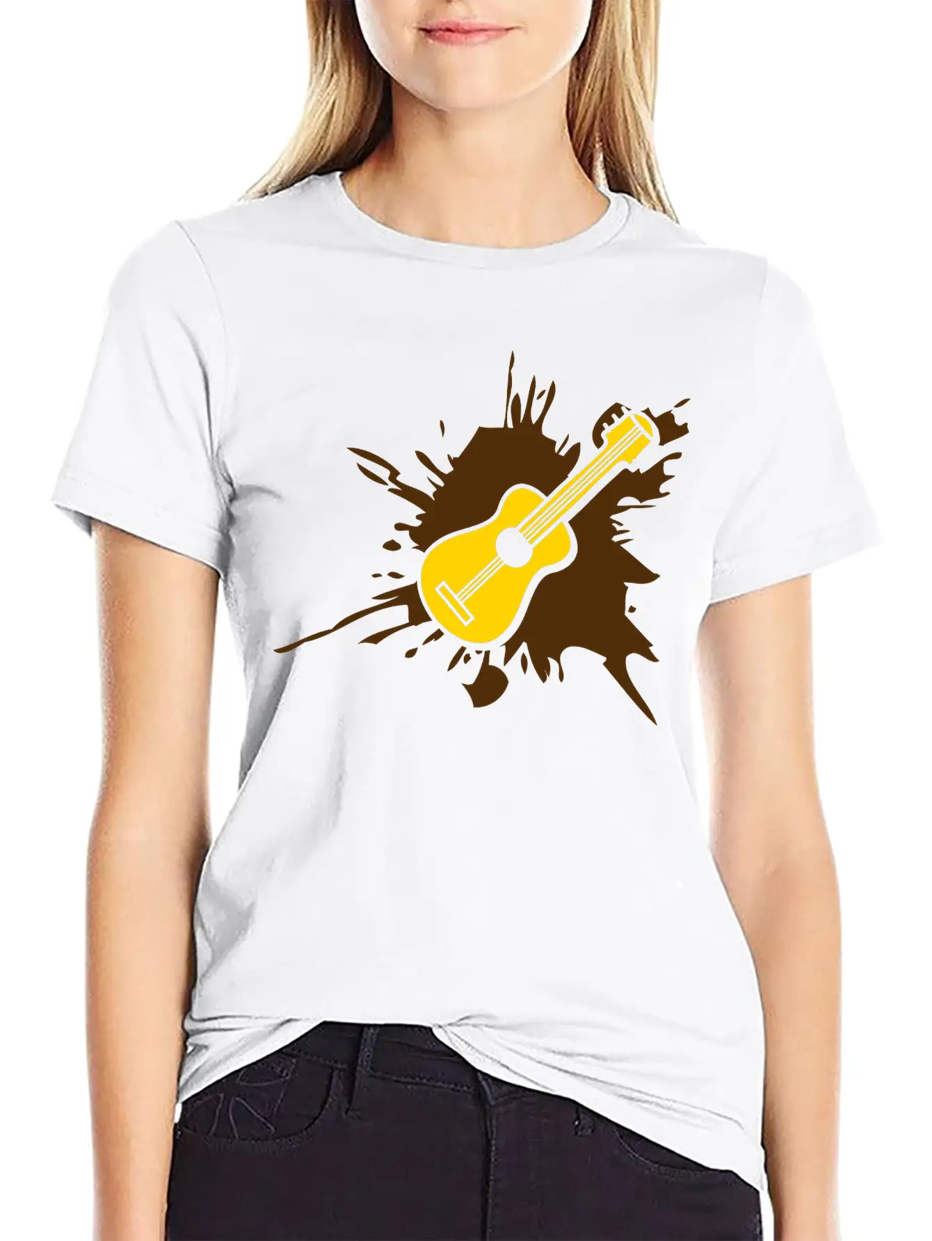 Blob Splatter Guitar Drop Graffiti Color Cool Lear Essential Unisex Summer Tee – Soft Cotton Casual Fit
