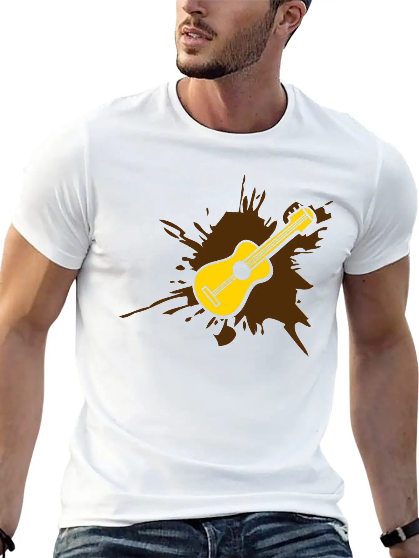 Blob Splatter Guitar Drop Graffiti Color Cool Lear Essential Unisex Summer Tee – Soft Cotton Casual Fit