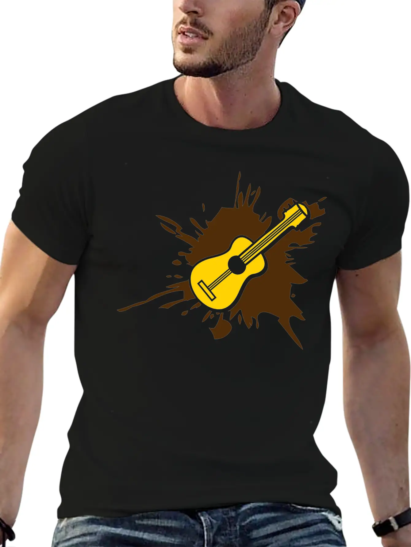 Blob Splatter Guitar Drop Graffiti Color Cool Lear Essential Unisex Summer Tee – Soft Cotton Casual Fit
