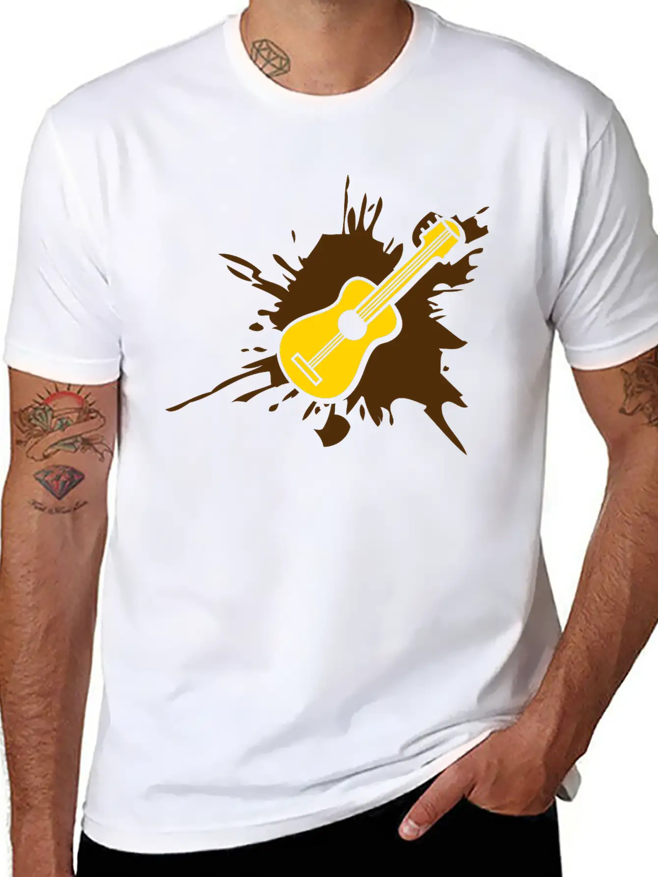 Blob Splatter Guitar Drop Graffiti Color Cool Lear Essential Unisex Summer Tee – Soft Cotton Casual Fit