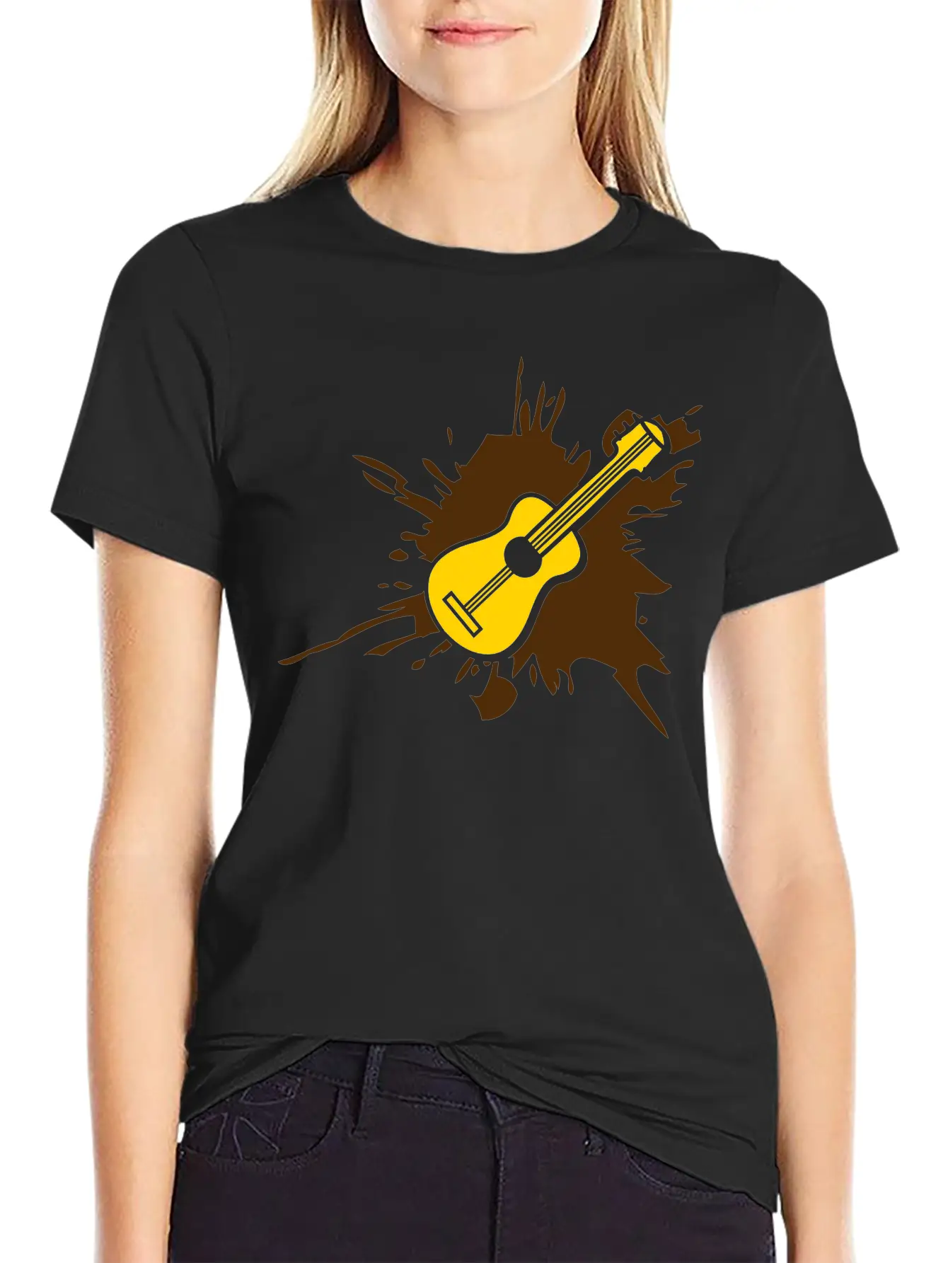 Blob Splatter Guitar Drop Graffiti Color Cool Lear Essential Unisex Summer Tee – Soft Cotton Casual Fit