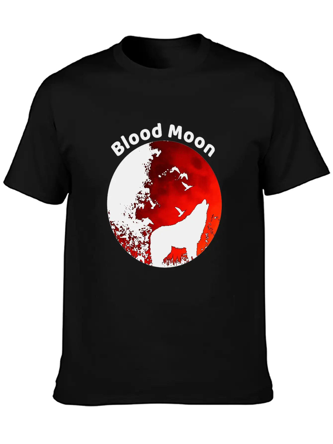 Blood Moon Lunar Eclipse Wolf Howling At The Moon Timeless Short Sleeve Tee – Comfy And Minimalist Design