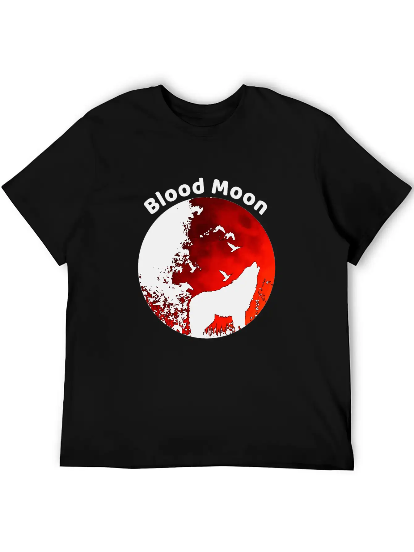 Blood Moon Lunar Eclipse Wolf Howling At The Moon Timeless Short Sleeve Tee – Comfy And Minimalist Design