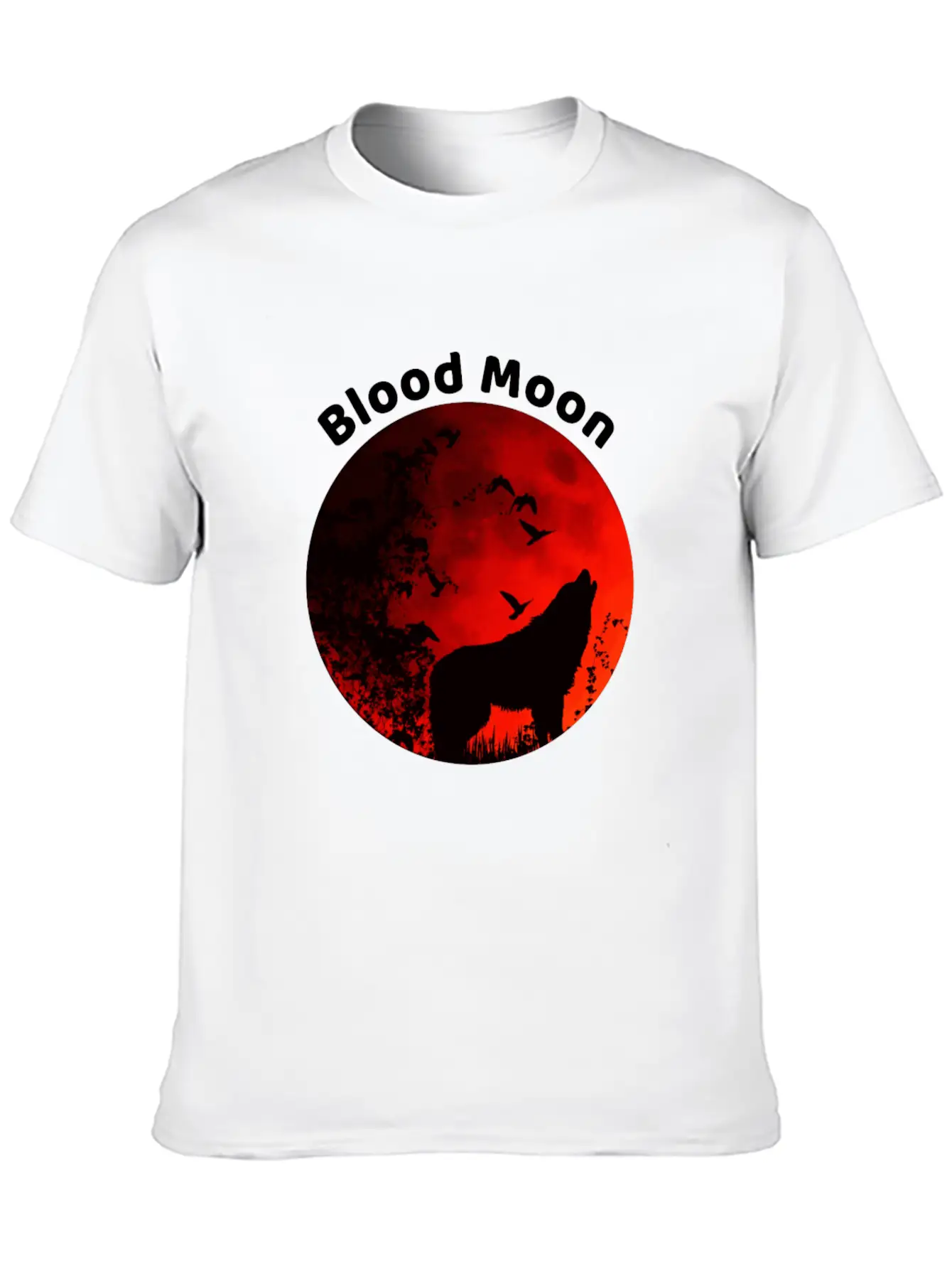 Blood Moon Lunar Eclipse Wolf Howling At The Moon Timeless Short Sleeve Tee – Comfy And Minimalist Design