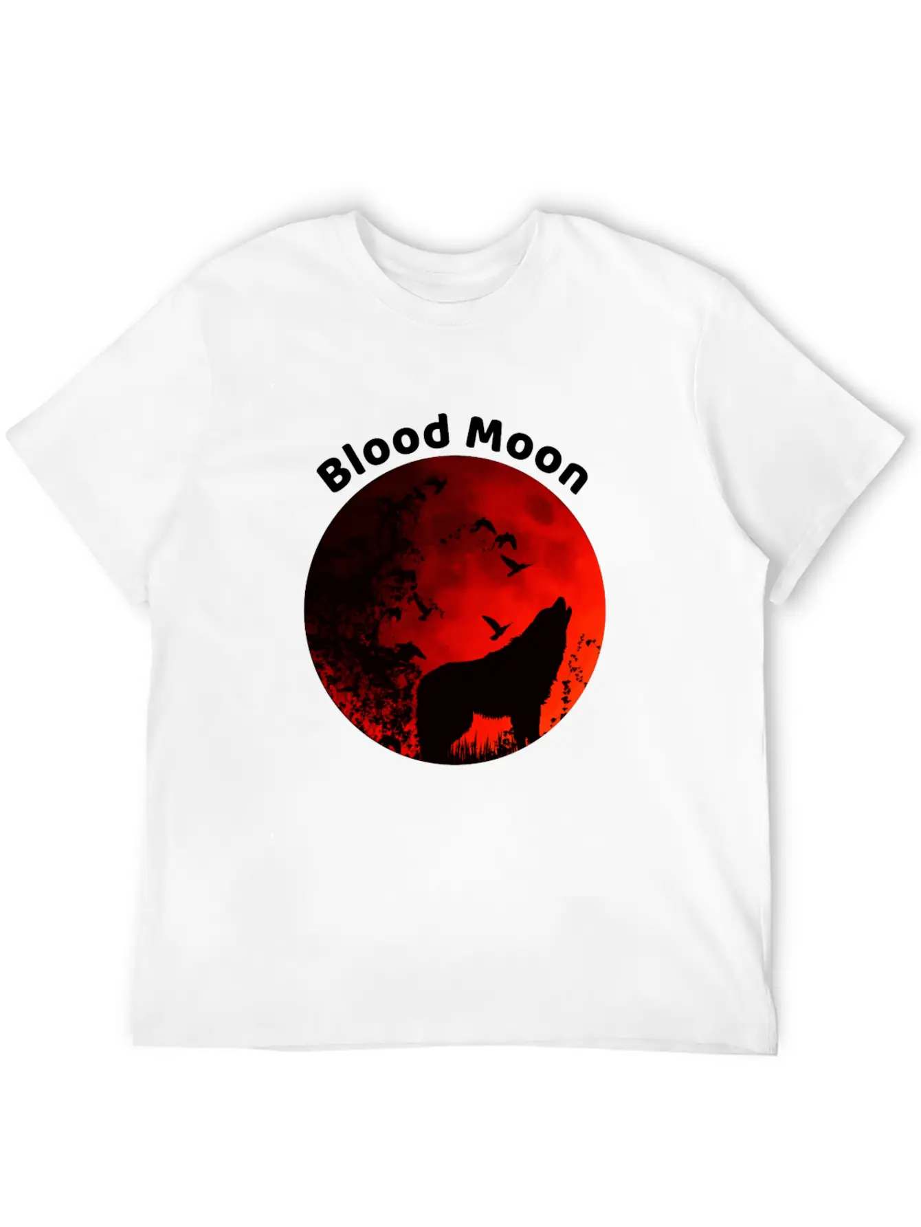 Blood Moon Lunar Eclipse Wolf Howling At The Moon Timeless Short Sleeve Tee – Comfy And Minimalist Design