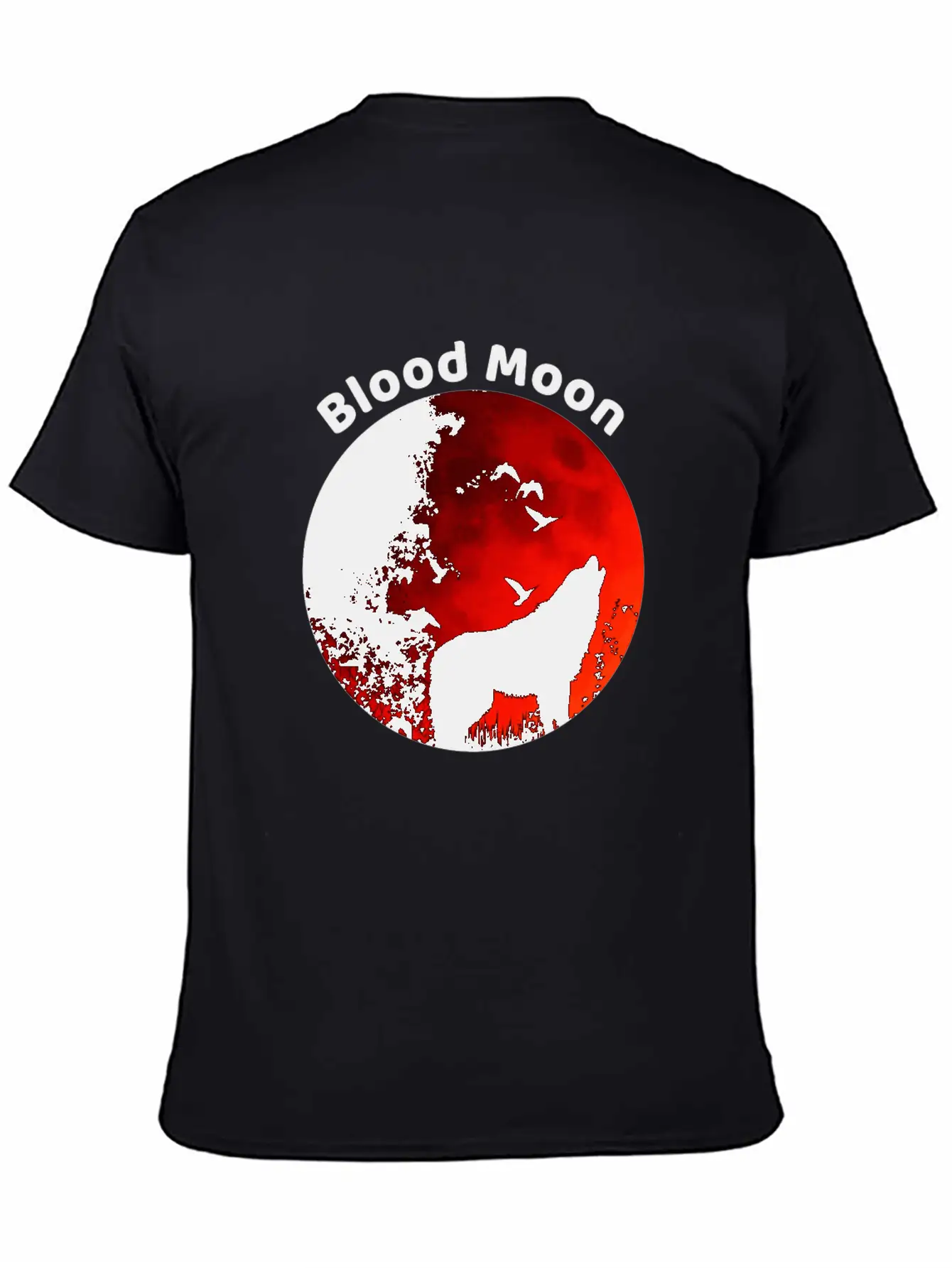 Blood Moon Lunar Eclipse Wolf Howling At The Moon Timeless Short Sleeve Tee – Comfy And Minimalist Design