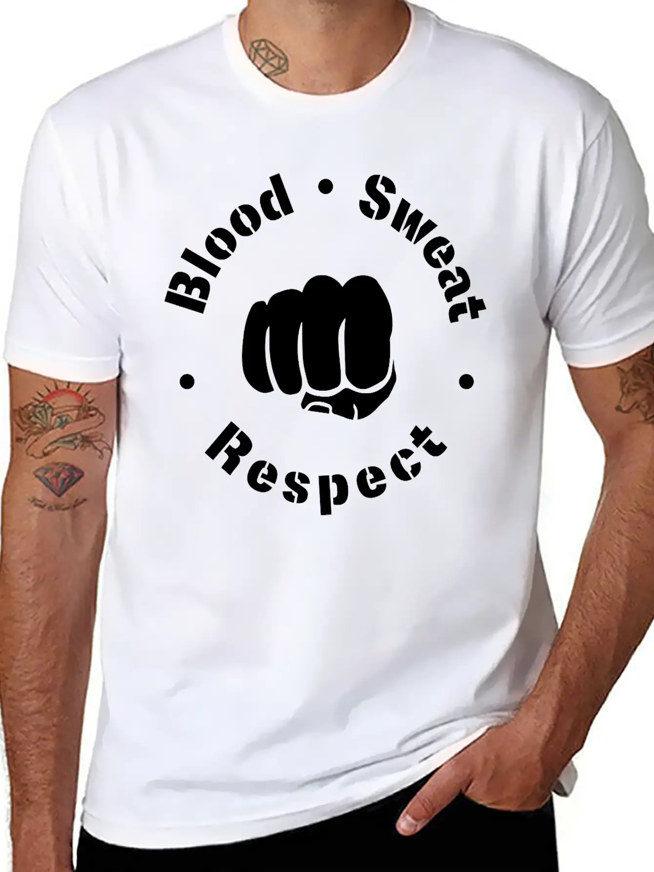 Blood Sweat Respect! Unisex Short Sleeve Soft Cotton T-Shirt – Casual Everyday Wear