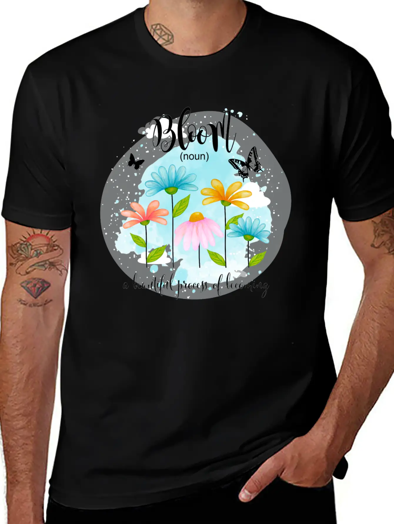 Bloom Is A Process Of Becoming Better Butterfly Basic Graphic T-Shirt – Daily Comfort In Soft Cotton