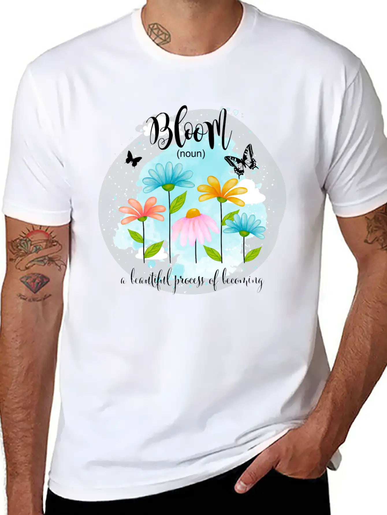 Bloom Is A Process Of Becoming Better Butterfly Basic Graphic T-Shirt – Daily Comfort In Soft Cotton