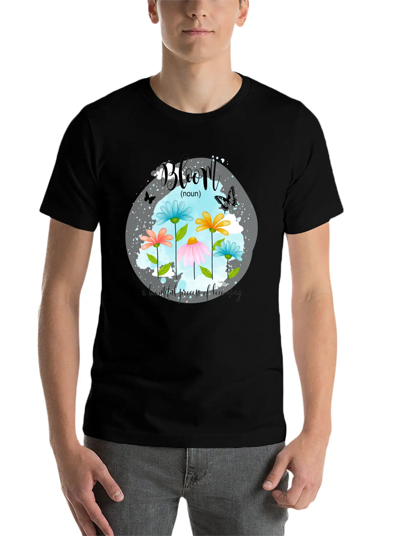 Bloom Is A Process Of Becoming Better Butterfly Basic Graphic T-Shirt – Daily Comfort In Soft Cotton