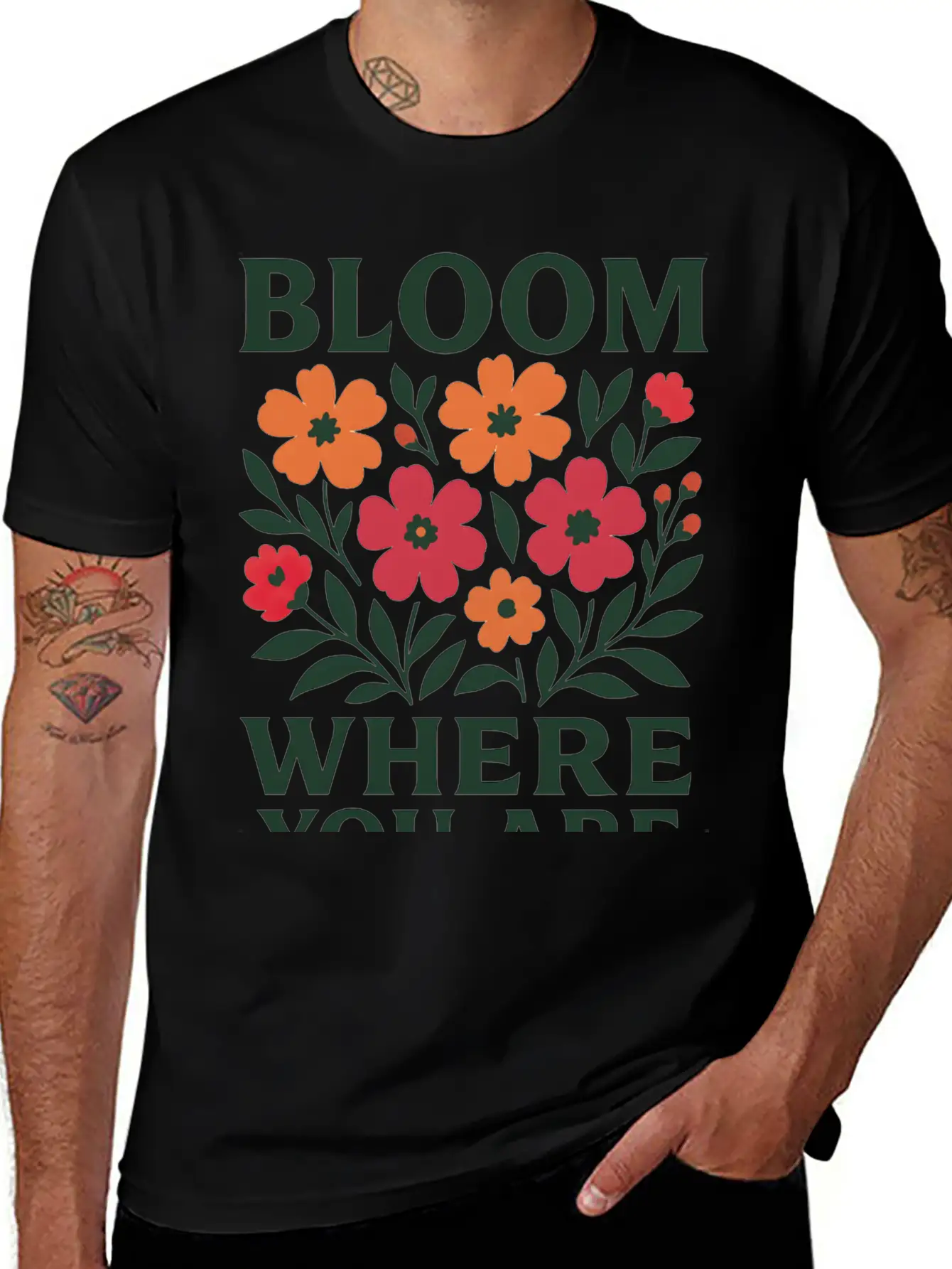 Bloom Where You Are Tee Unisex Short Sleeve Soft Cotton T-Shirt – Casual Everyday Wear