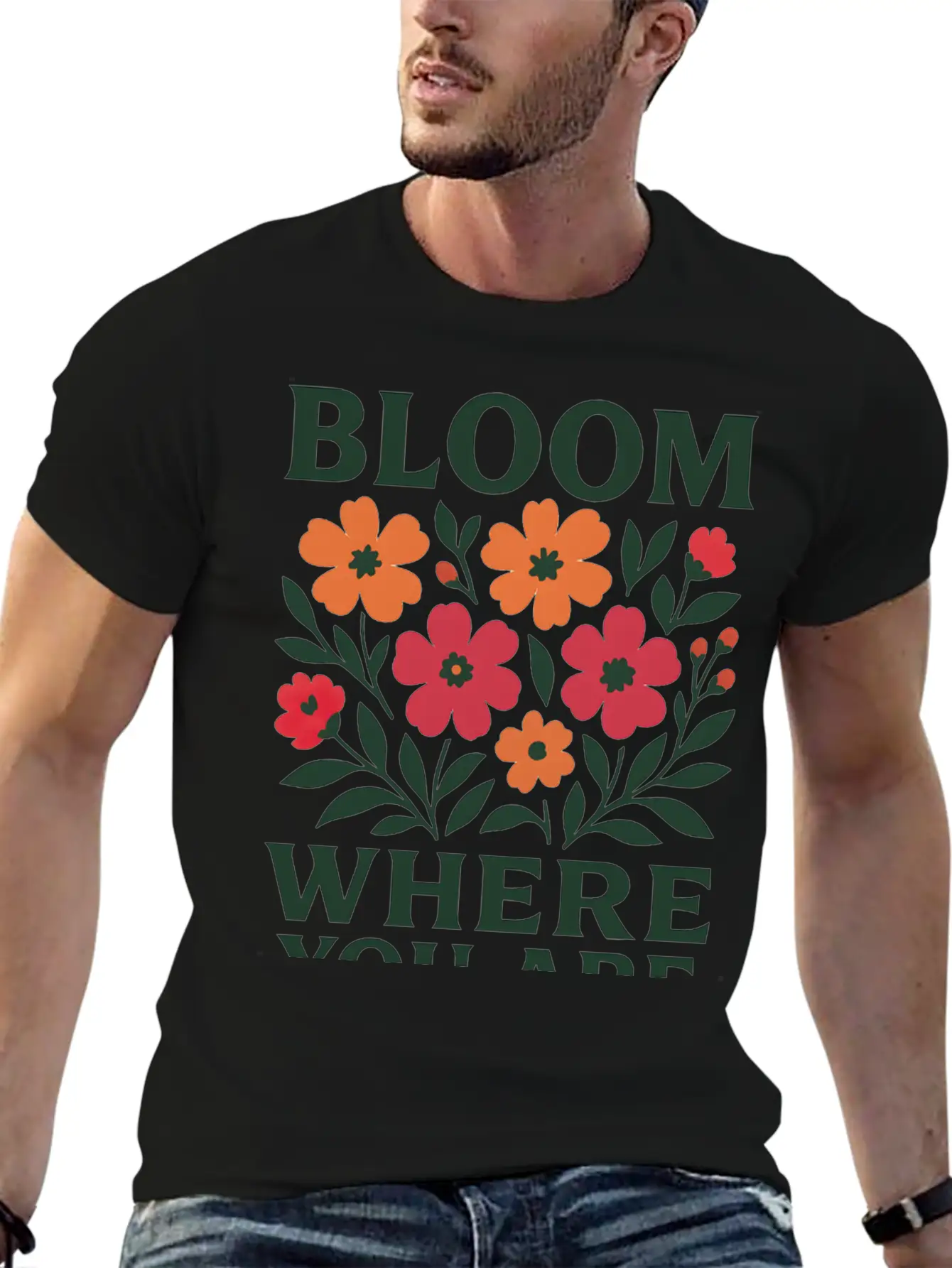 Bloom Where You Are Tee Unisex Short Sleeve Soft Cotton T-Shirt – Casual Everyday Wear