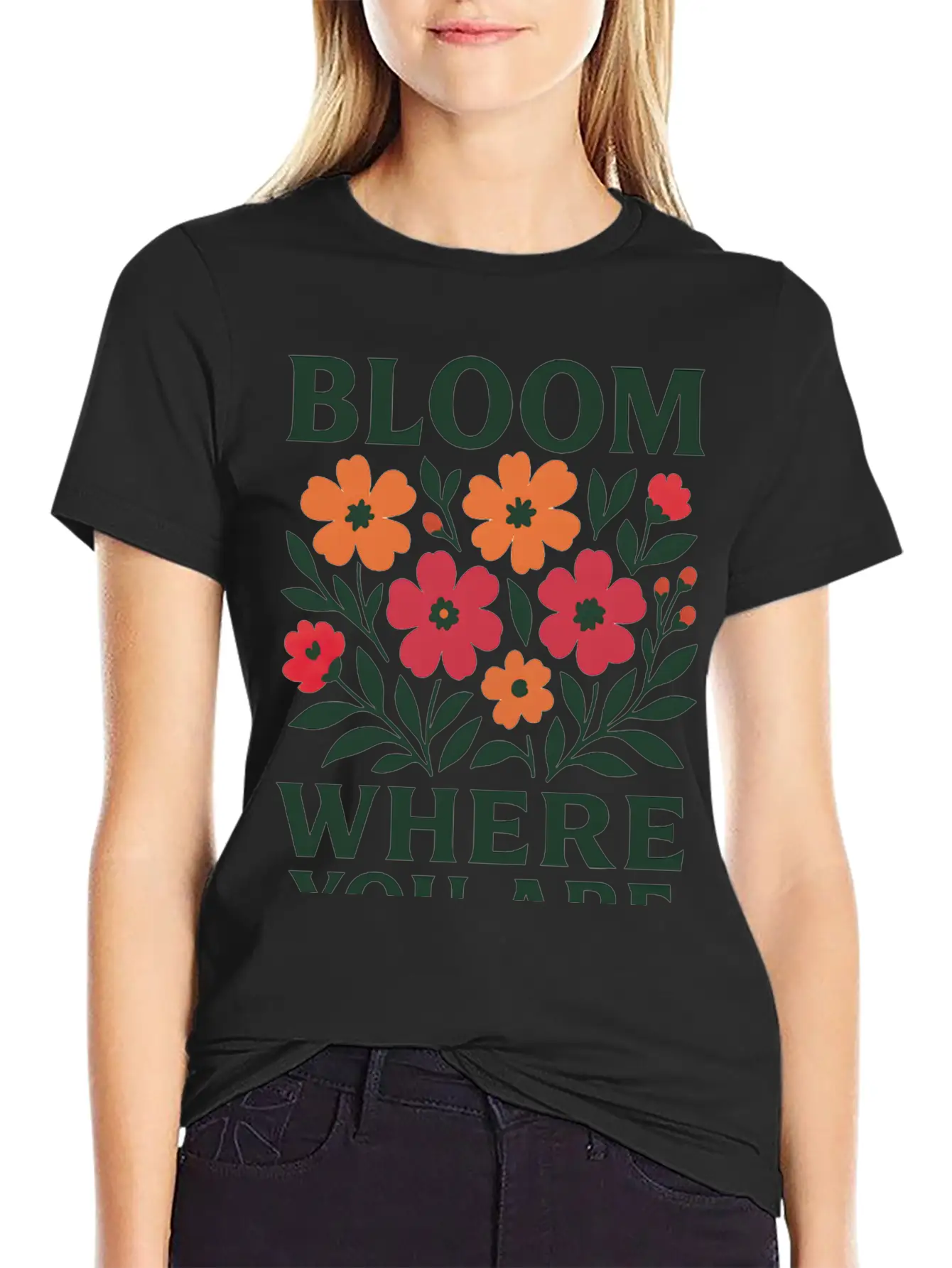 Bloom Where You Are Tee Unisex Short Sleeve Soft Cotton T-Shirt – Casual Everyday Wear