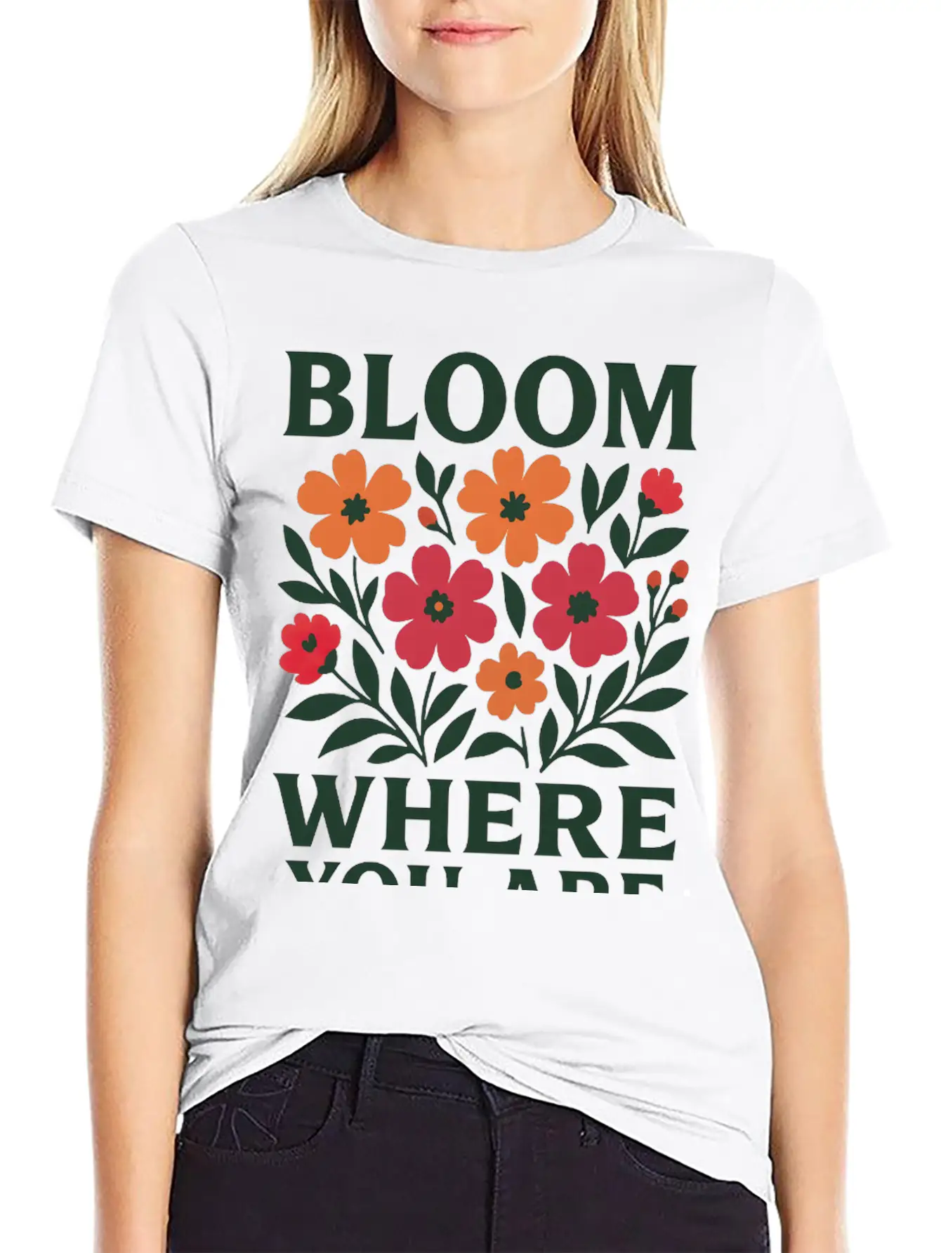 Bloom Where You Are Tee Unisex Short Sleeve Soft Cotton T-Shirt – Casual Everyday Wear