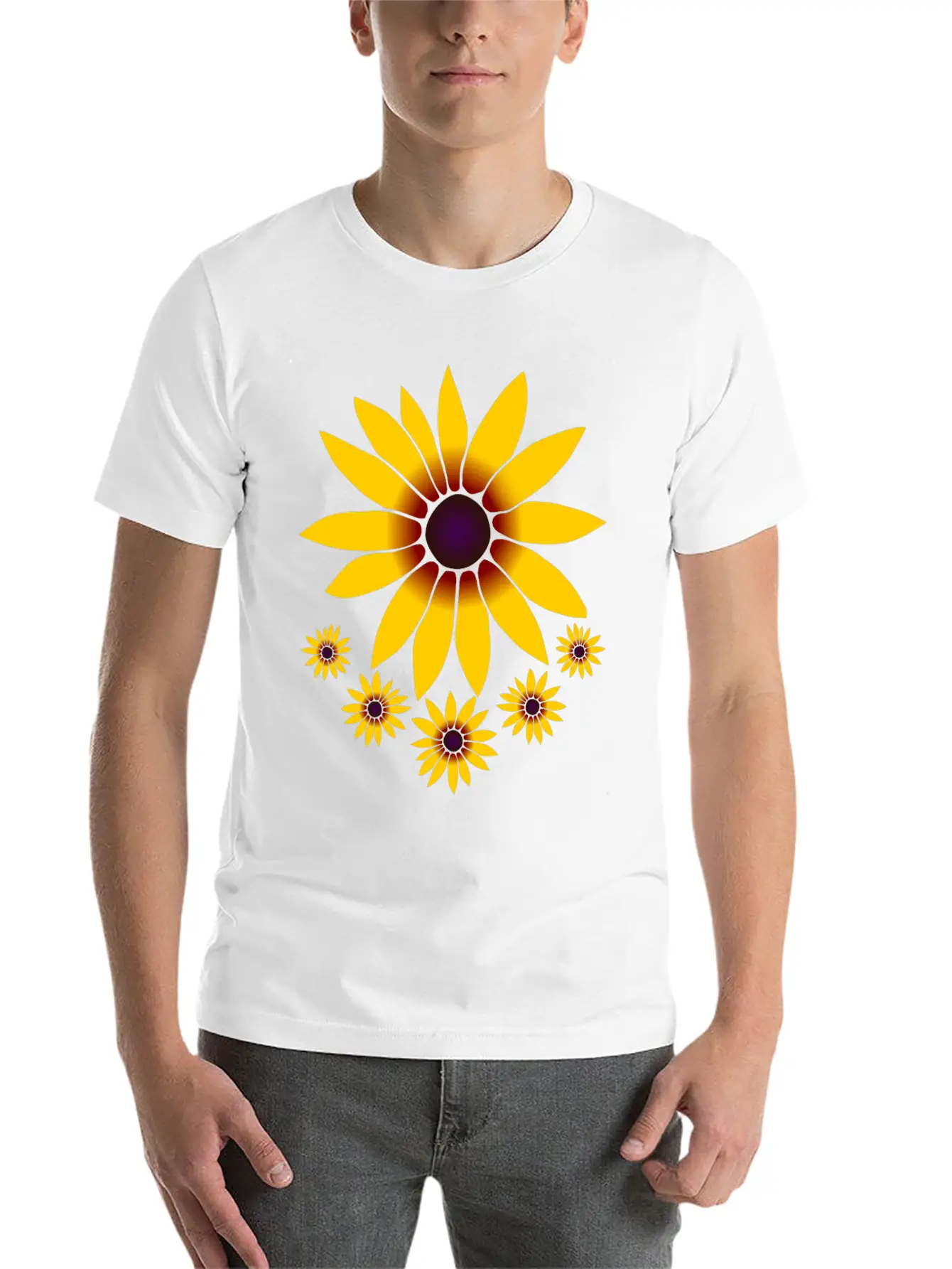 Blooming Coneflowers Yellow Flower, Petal, Floral Comfortable Minimalist Graphic Tee – Summer Style Essential
