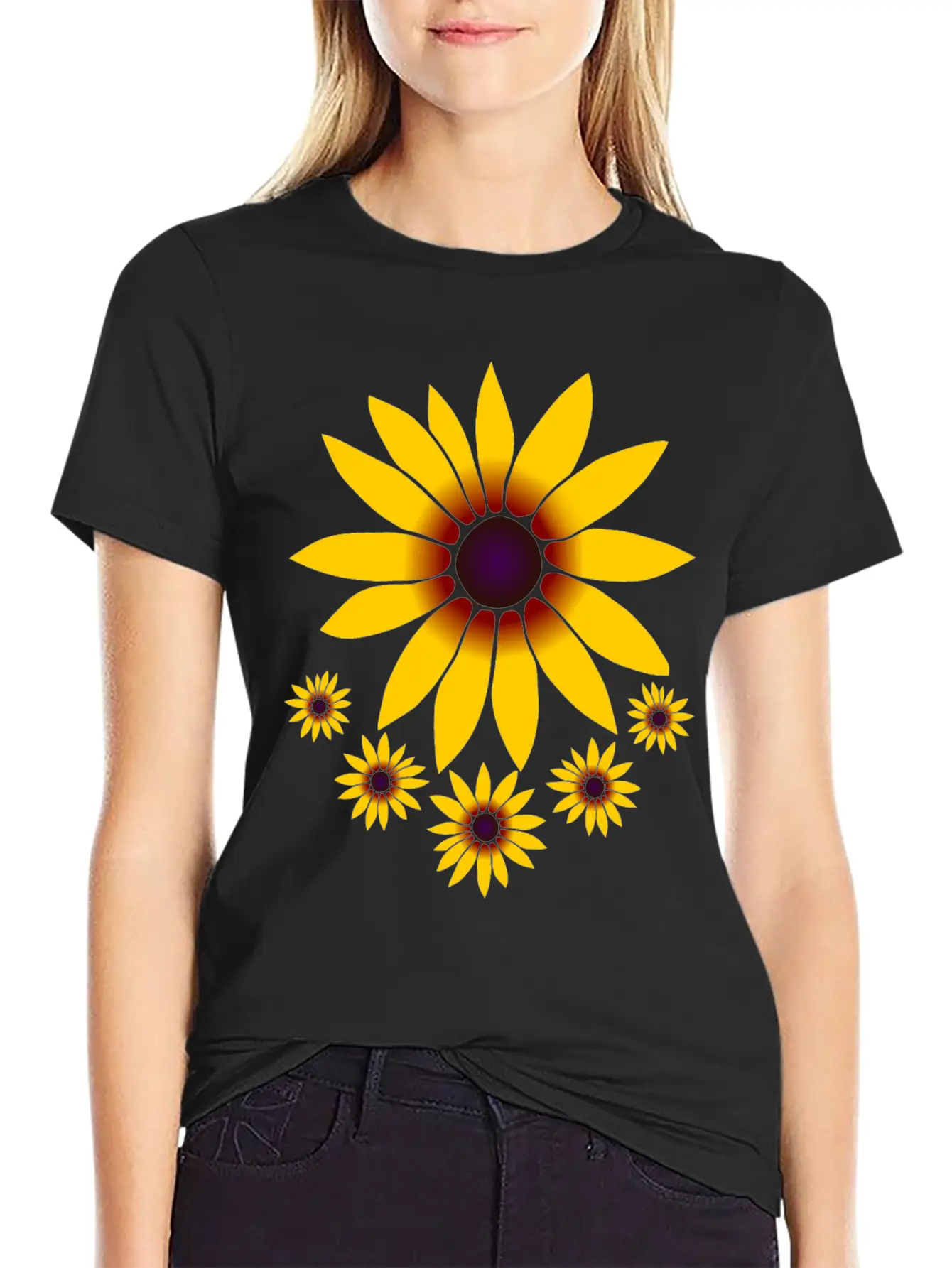 Blooming Coneflowers Yellow Flower, Petal, Floral Comfortable Minimalist Graphic Tee – Summer Style Essential