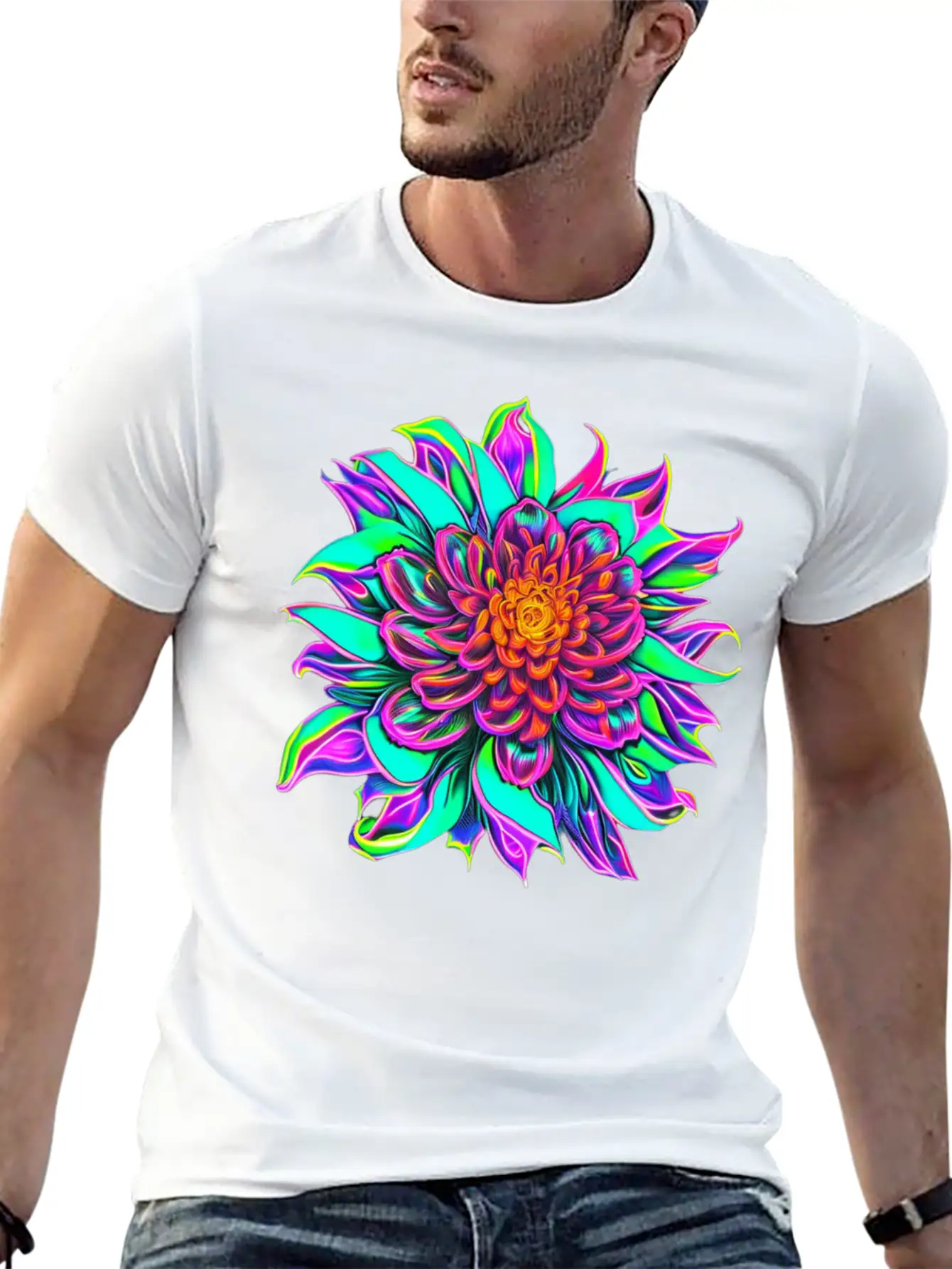 Blooming Flower Essential Unisex Summer Tee – Soft Cotton Casual Fit