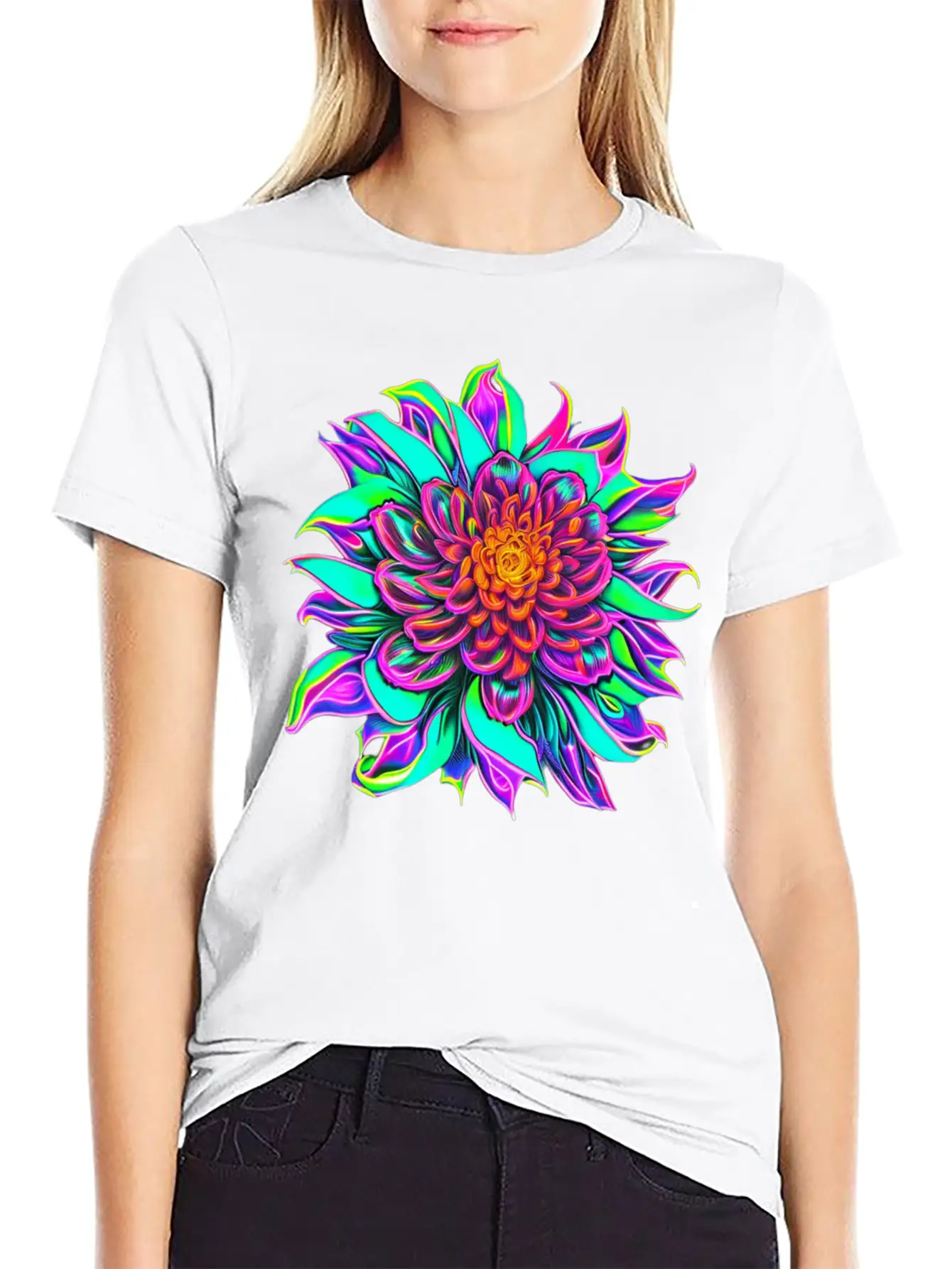 Blooming Flower Essential Unisex Summer Tee – Soft Cotton Casual Fit