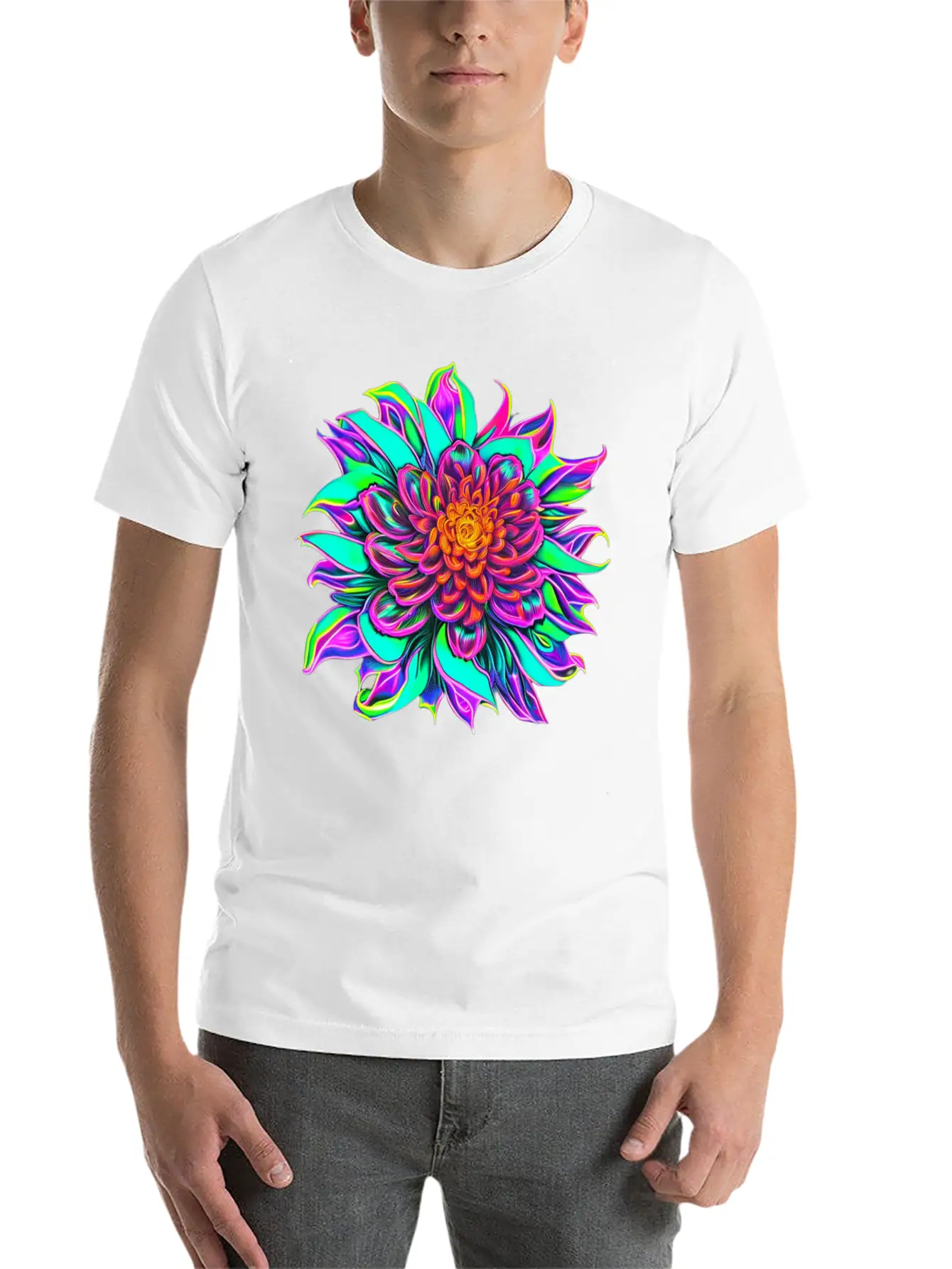 Blooming Flower Essential Unisex Summer Tee – Soft Cotton Casual Fit