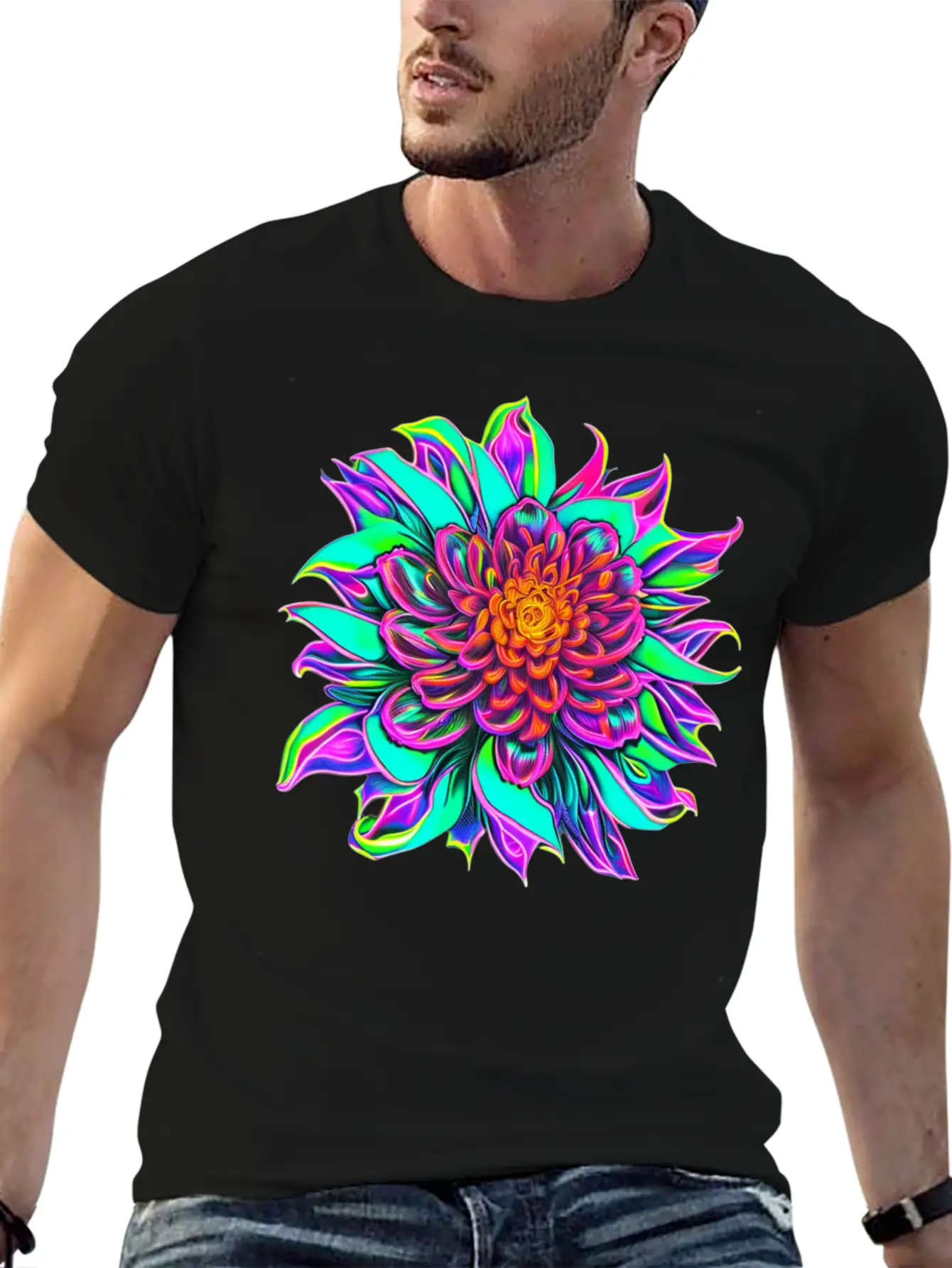 Blooming Flower Essential Unisex Summer Tee – Soft Cotton Casual Fit