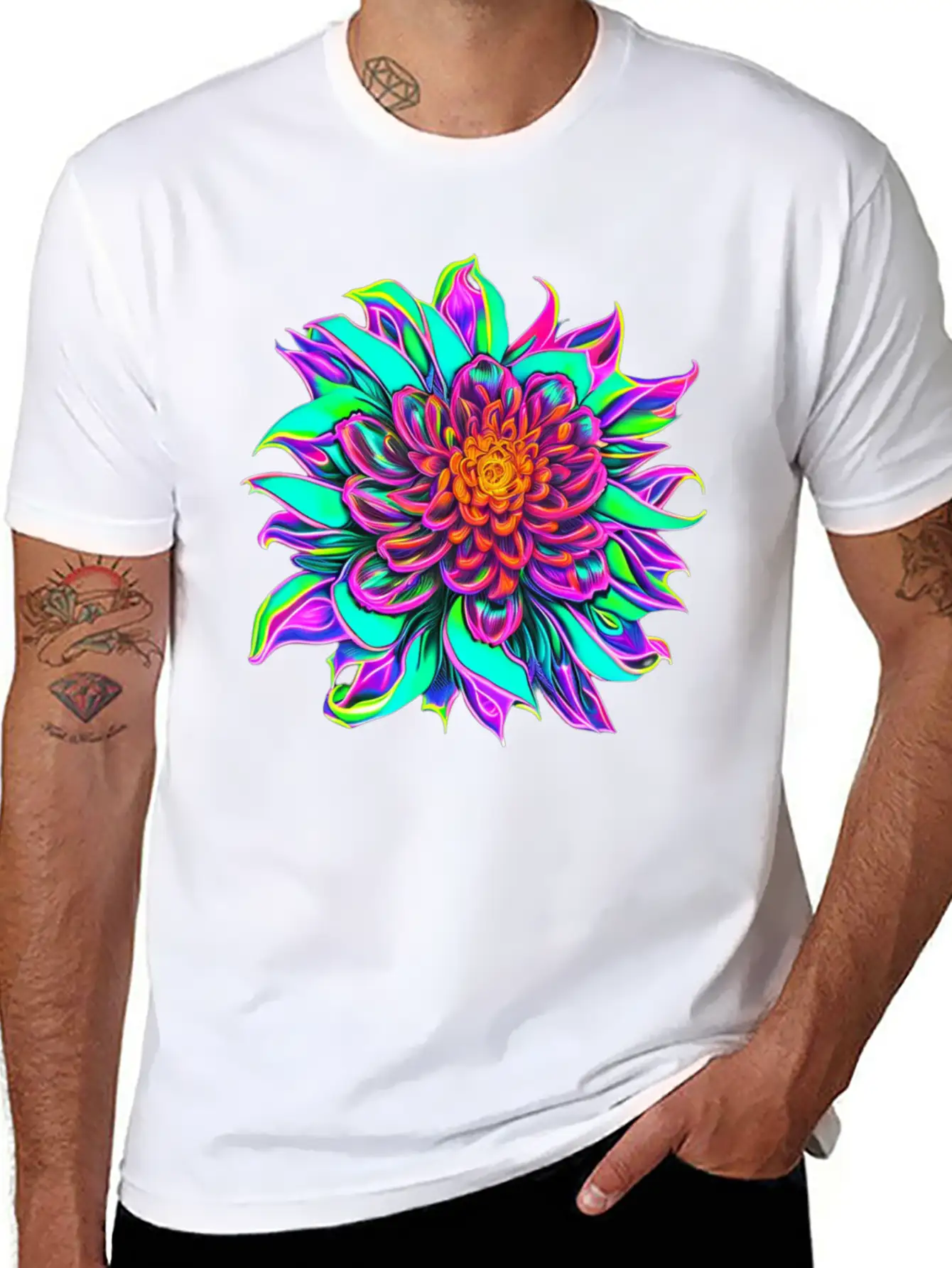 Blooming Flower Essential Unisex Summer Tee – Soft Cotton Casual Fit