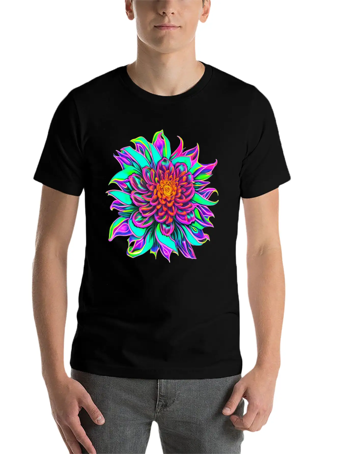 Blooming Flower Essential Unisex Summer Tee – Soft Cotton Casual Fit