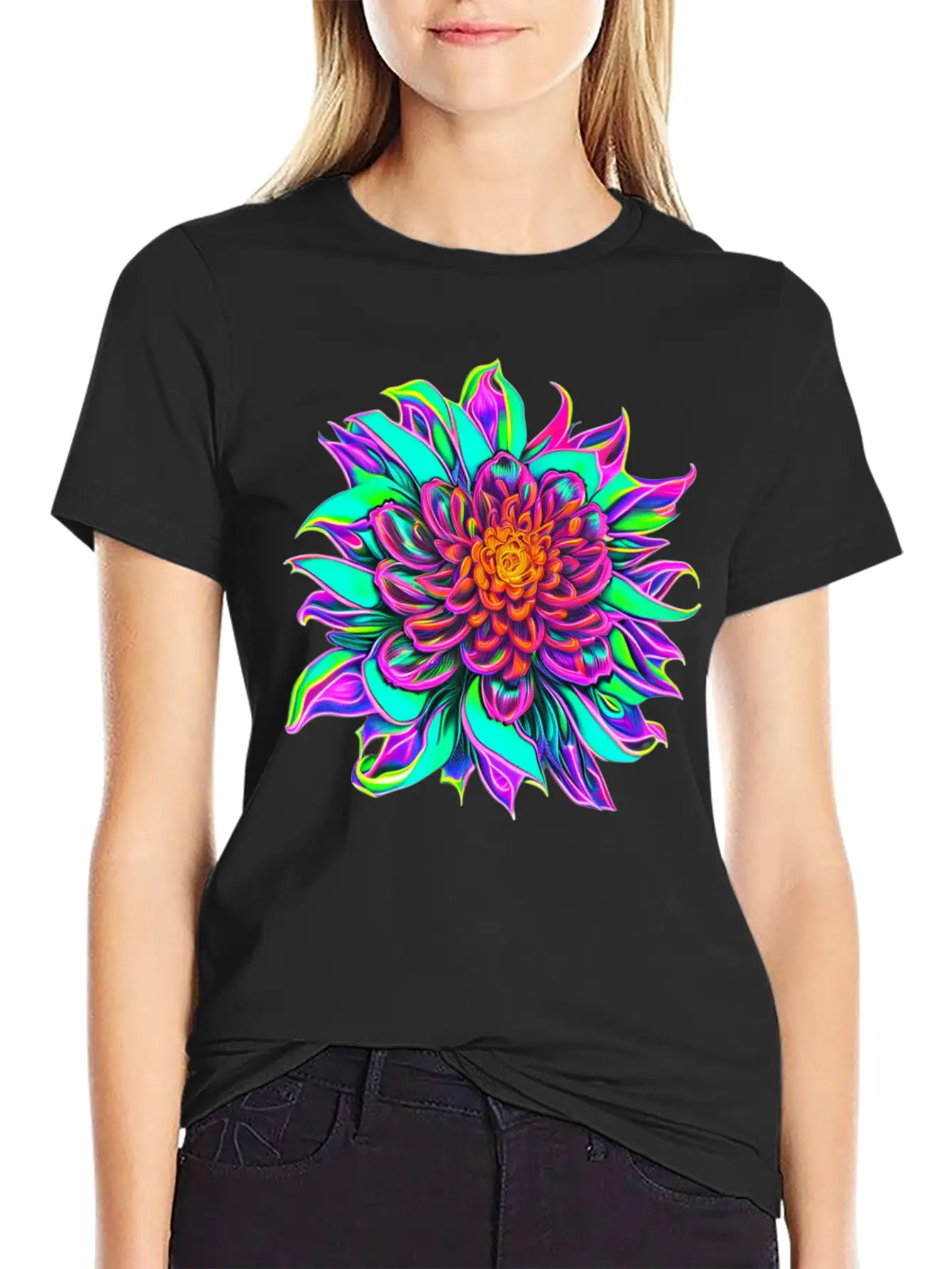 Blooming Flower Essential Unisex Summer Tee – Soft Cotton Casual Fit