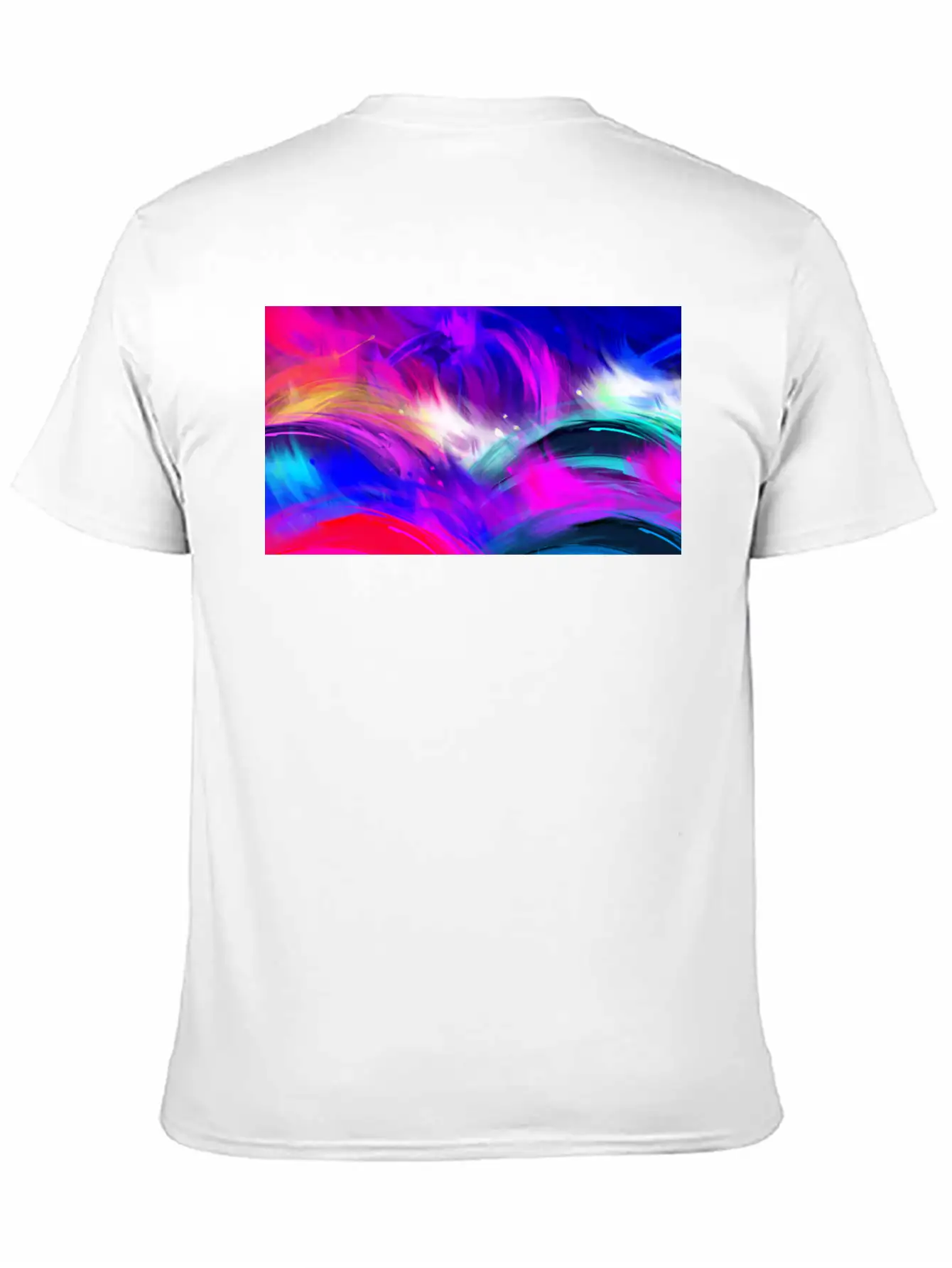 Blue And Purple Wavy Oil Grunge Paint Basic Graphic T-Shirt – Daily Comfort In Soft Cotton