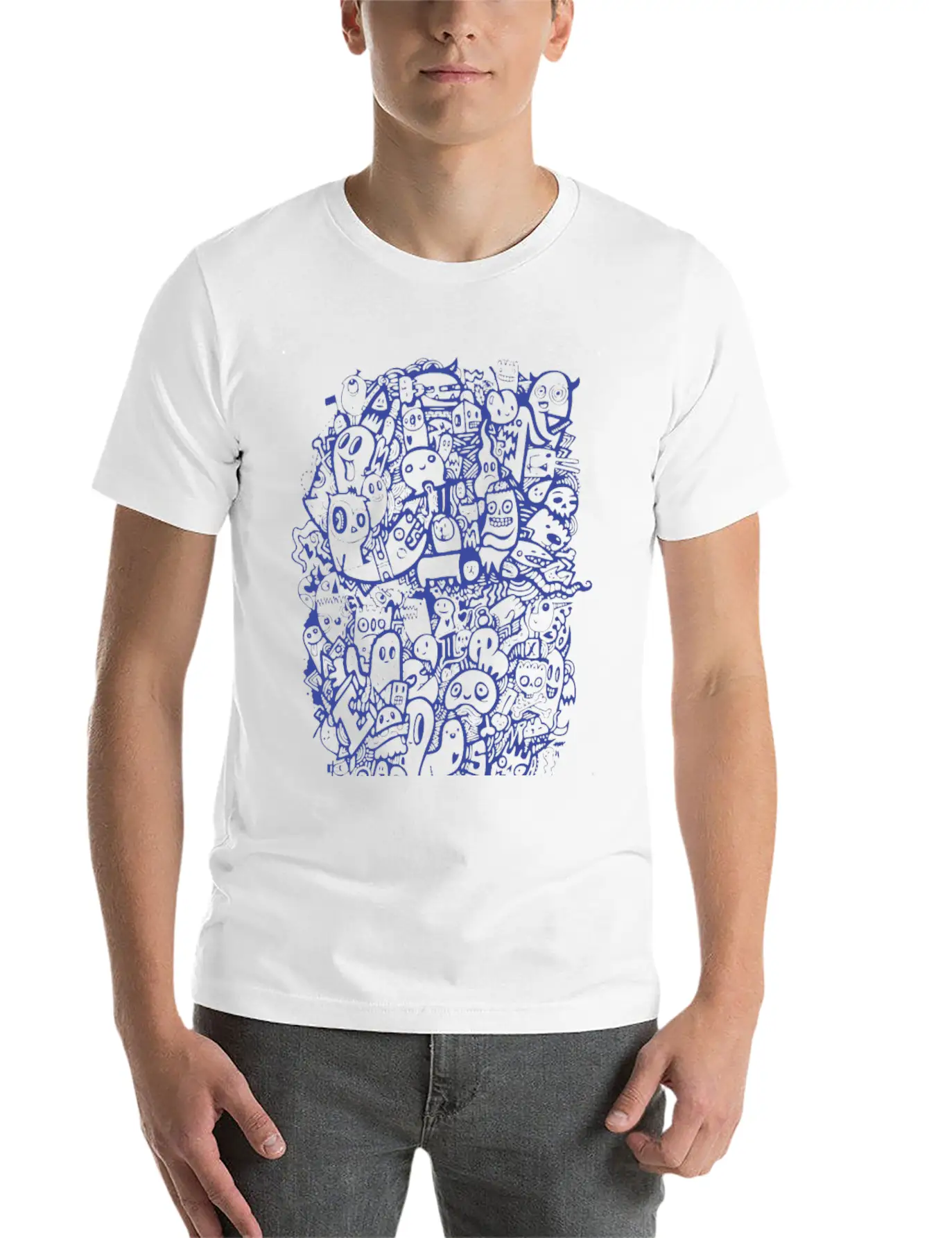 Blue Doodle Relaxed Everyday Tee – Lightweight And Durable Cotton