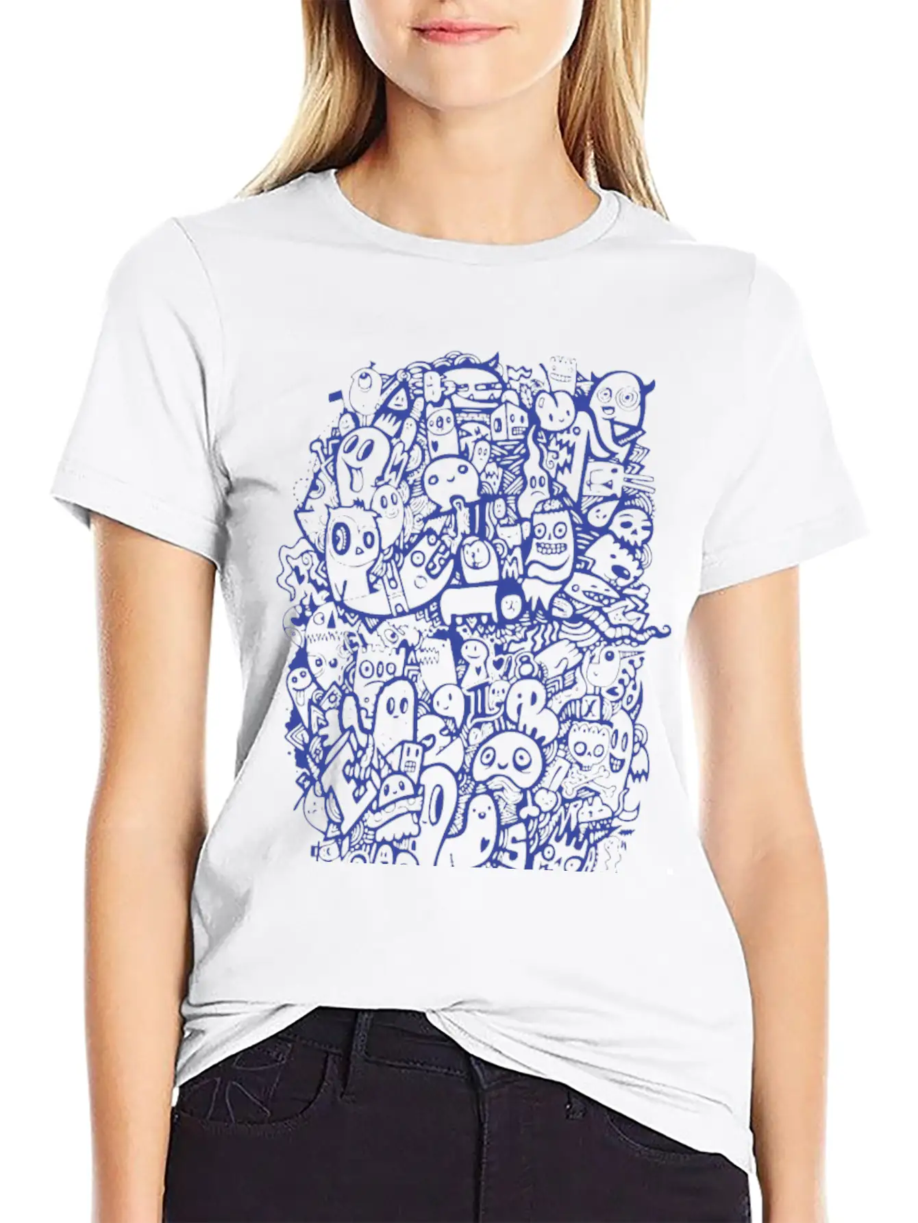 Blue Doodle Relaxed Everyday Tee – Lightweight And Durable Cotton