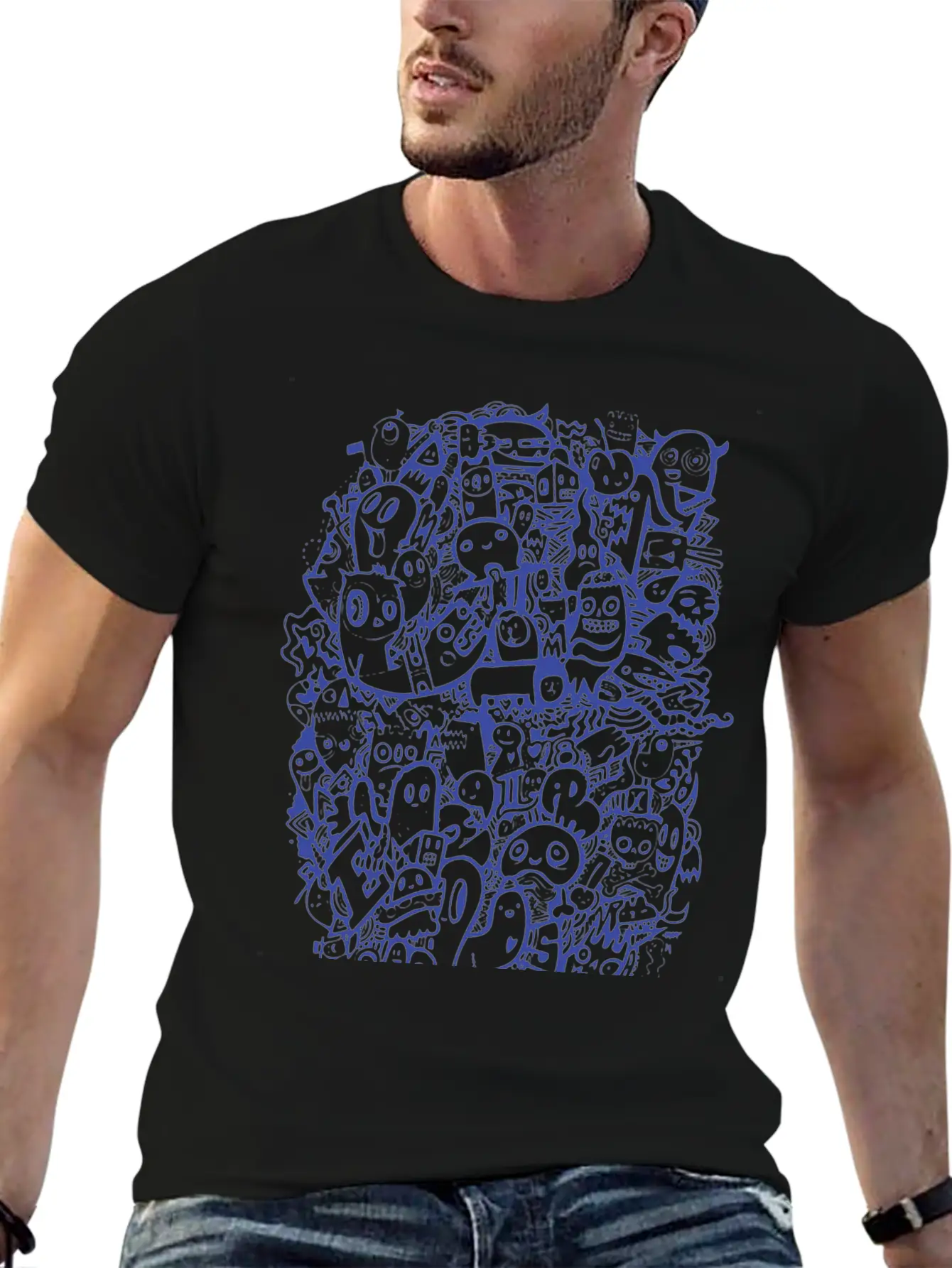 Blue Doodle Relaxed Everyday Tee – Lightweight And Durable Cotton