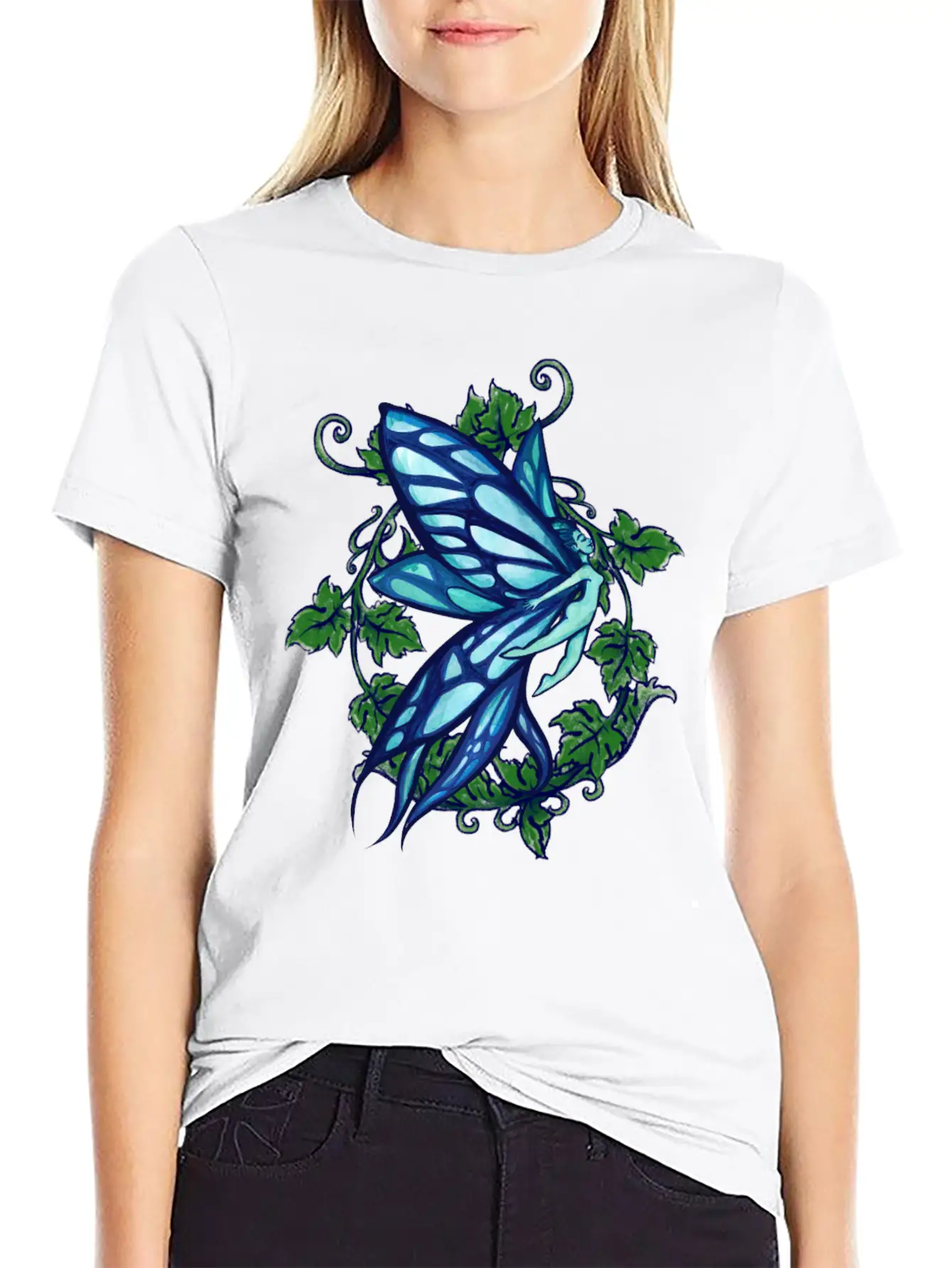 Blue Fairy Ivy Timeless Short Sleeve Tee – Comfy And Minimalist Design