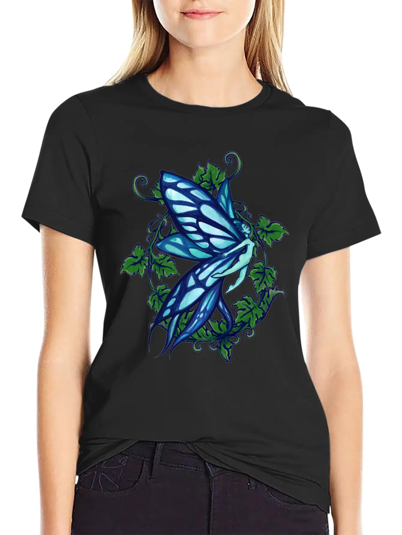 Blue Fairy Ivy Timeless Short Sleeve Tee – Comfy And Minimalist Design