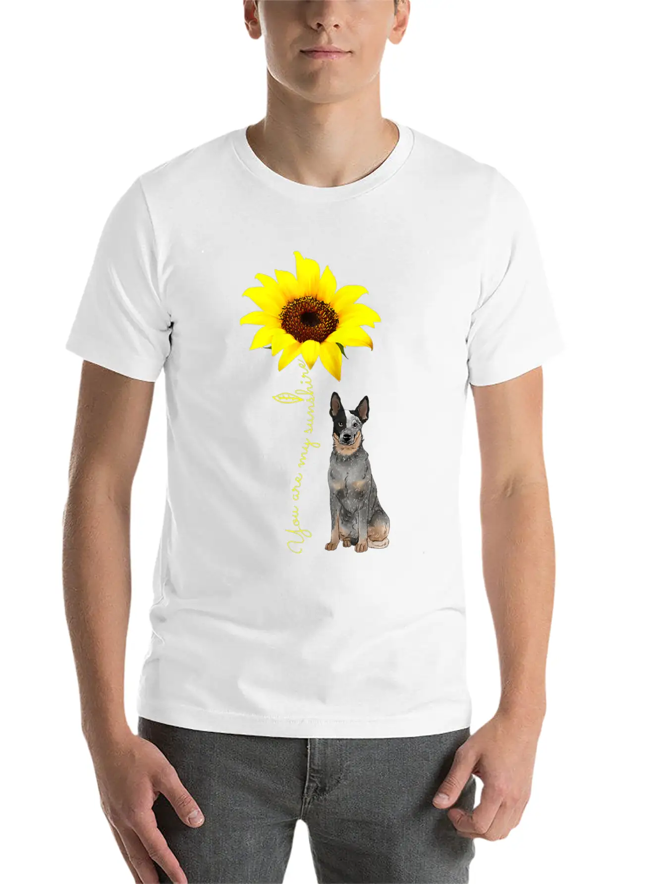 Blue Heeler Mom Gifts My Sunshine Sunflower Comfortable Minimalist Graphic Tee – Summer Style Essential