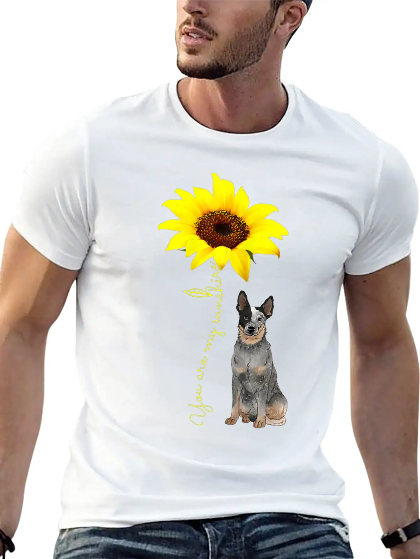 Blue Heeler Mom Gifts My Sunshine Sunflower Comfortable Minimalist Graphic Tee – Summer Style Essential