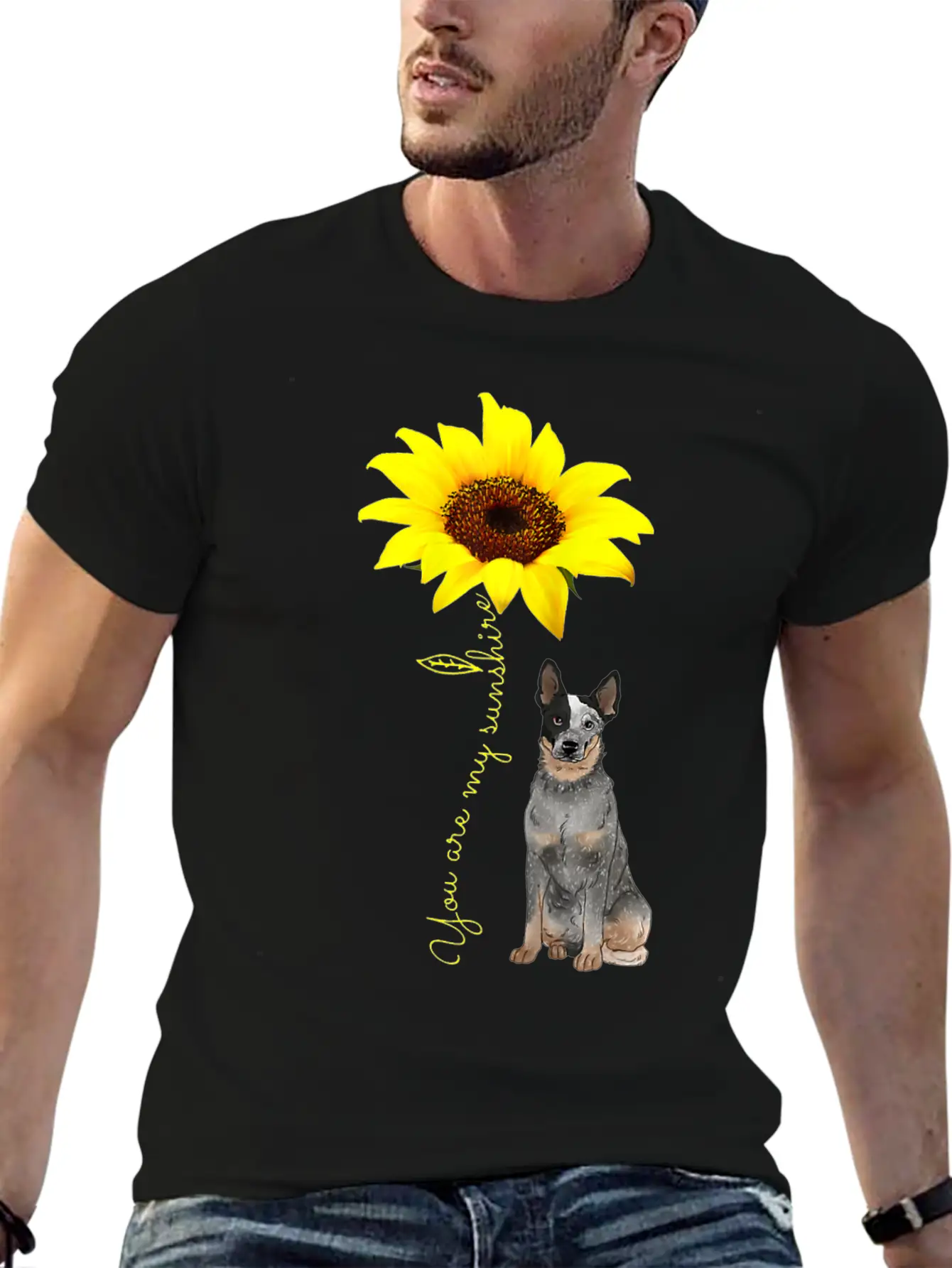 Blue Heeler Mom Gifts My Sunshine Sunflower Comfortable Minimalist Graphic Tee – Summer Style Essential