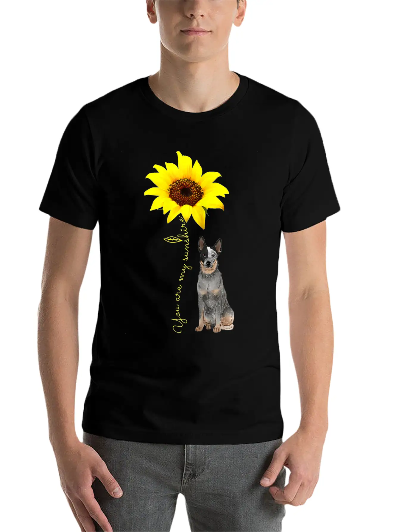 Blue Heeler Mom Gifts My Sunshine Sunflower Comfortable Minimalist Graphic Tee – Summer Style Essential