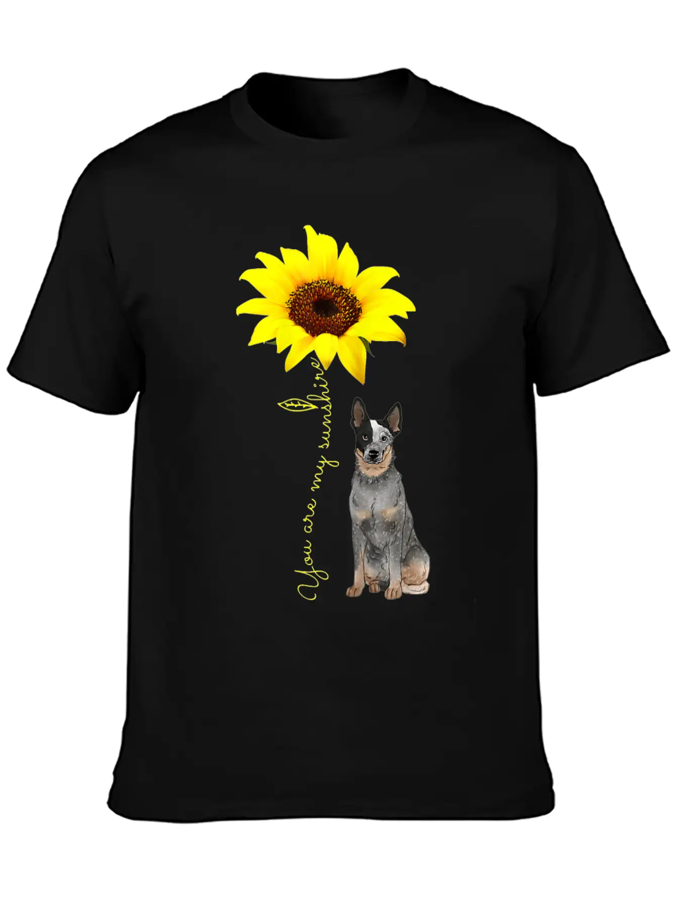 Blue Heeler Mom Gifts My Sunshine Sunflower Comfortable Minimalist Graphic Tee – Summer Style Essential